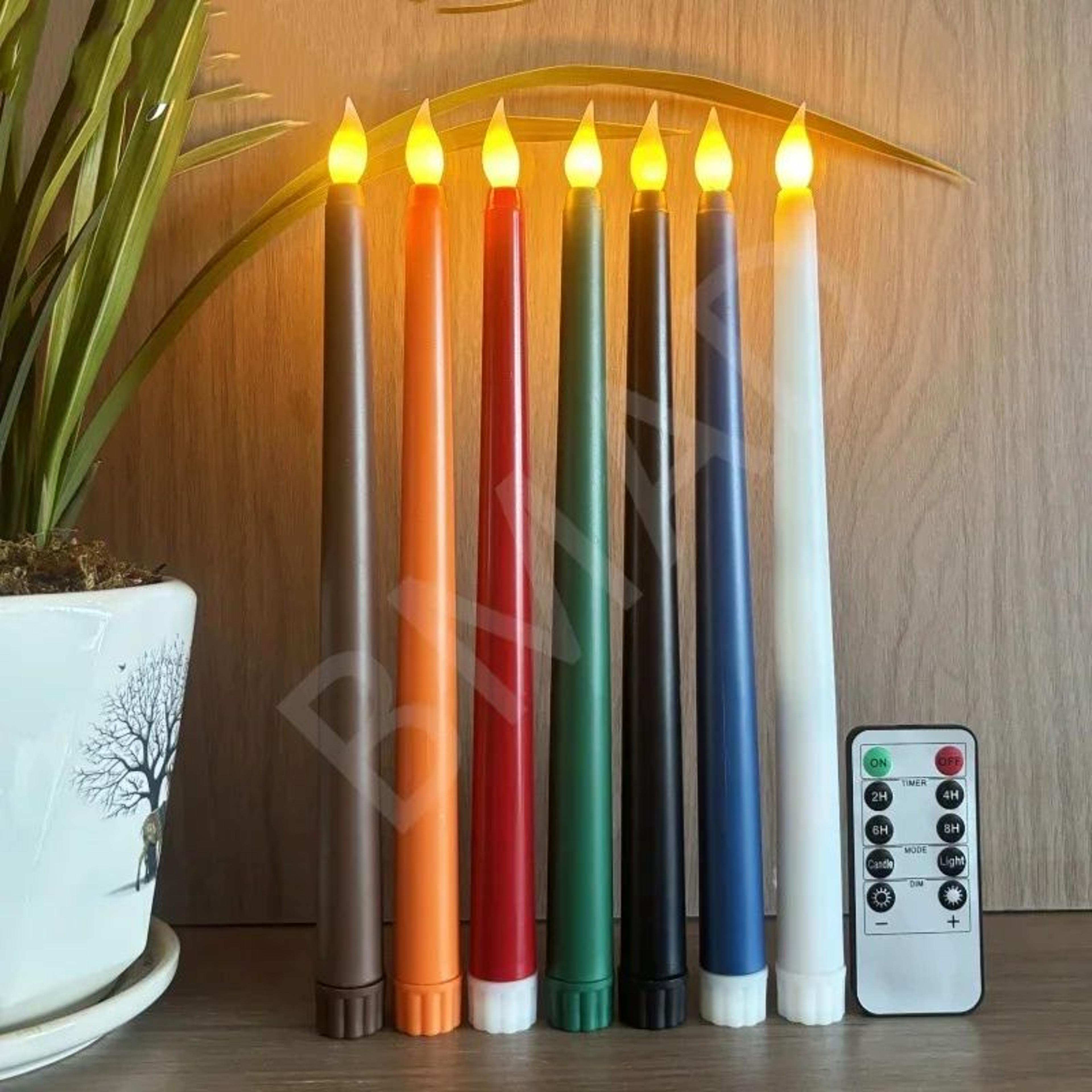 6pcs led flameless taper candles with remote – battery operated flickering candles