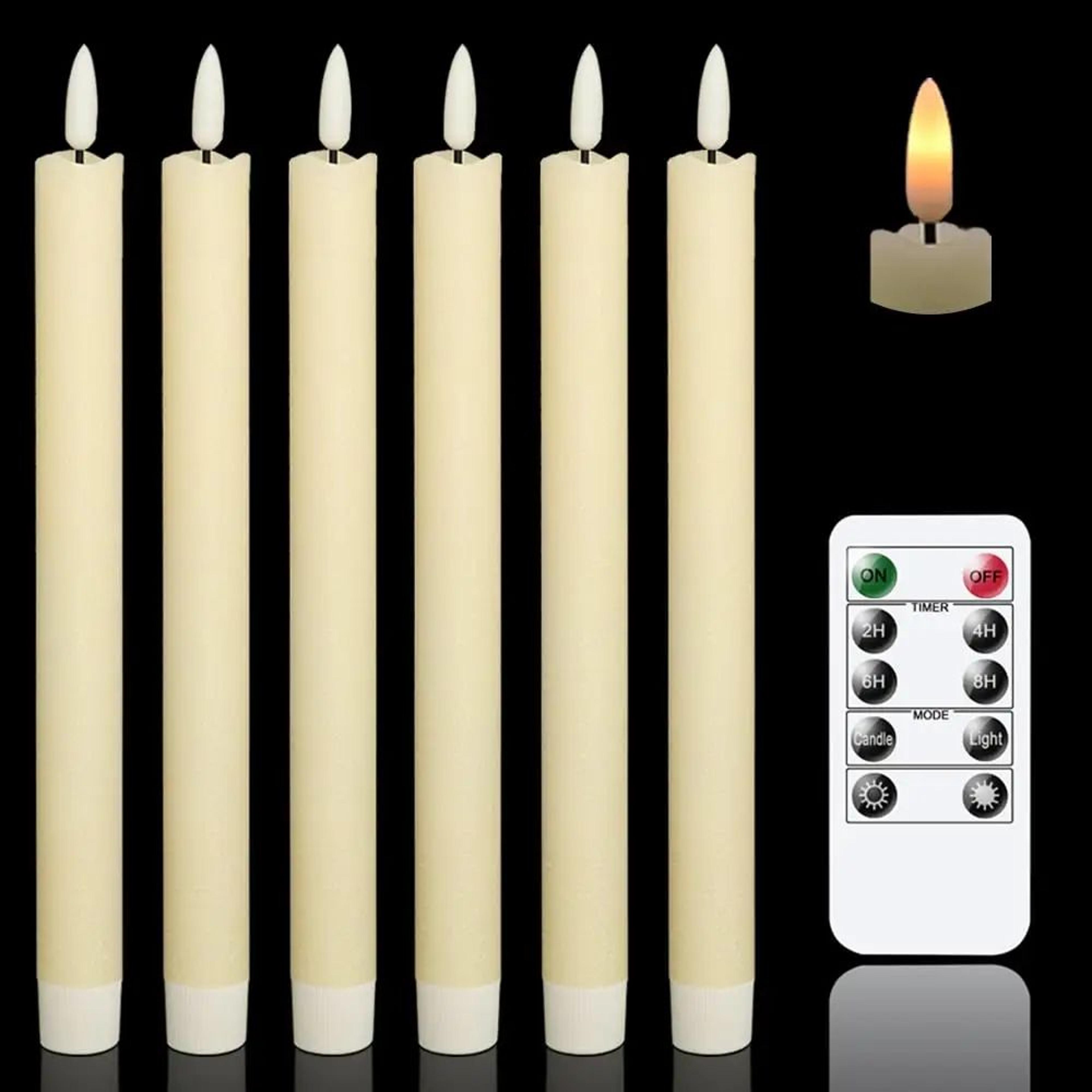 led flameless taper candles with remote – 3d flickering battery-operated candlesticks for wedding & home decor