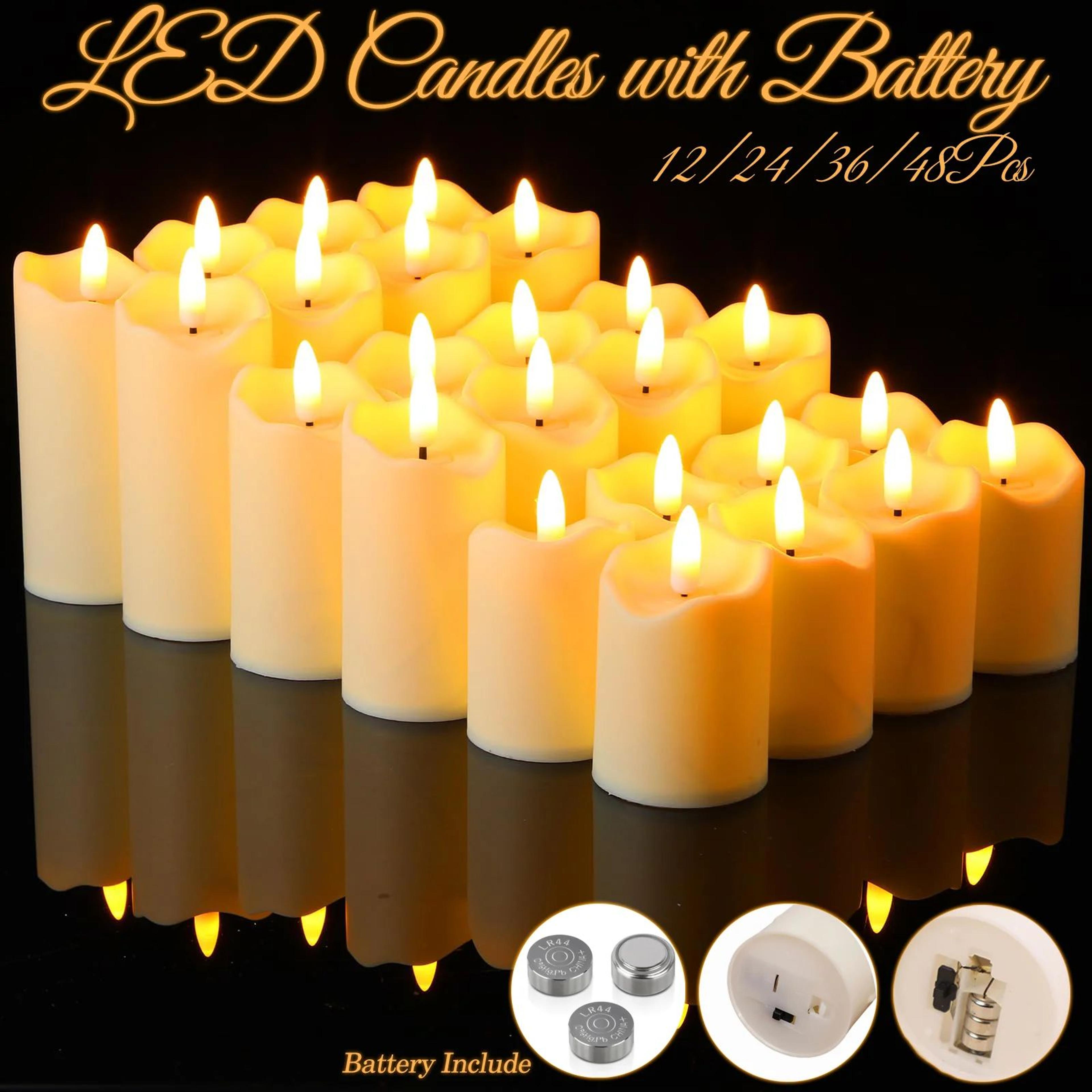 flameless led pillar candles – battery operated decorative plastic candles for home, weddings & parties