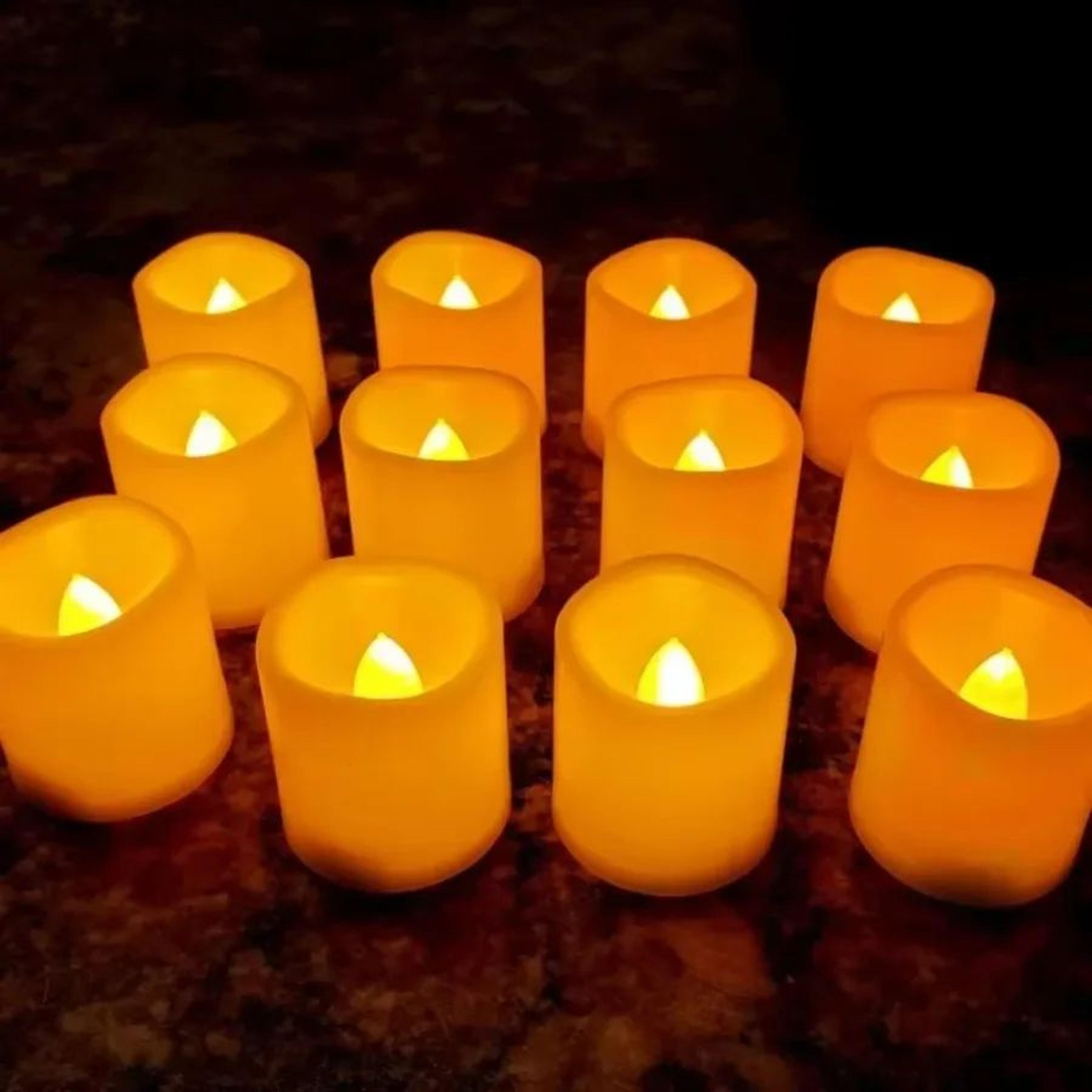 led flameless flickering tealight candles – battery operated warm white lights for christmas, weddings & home decor