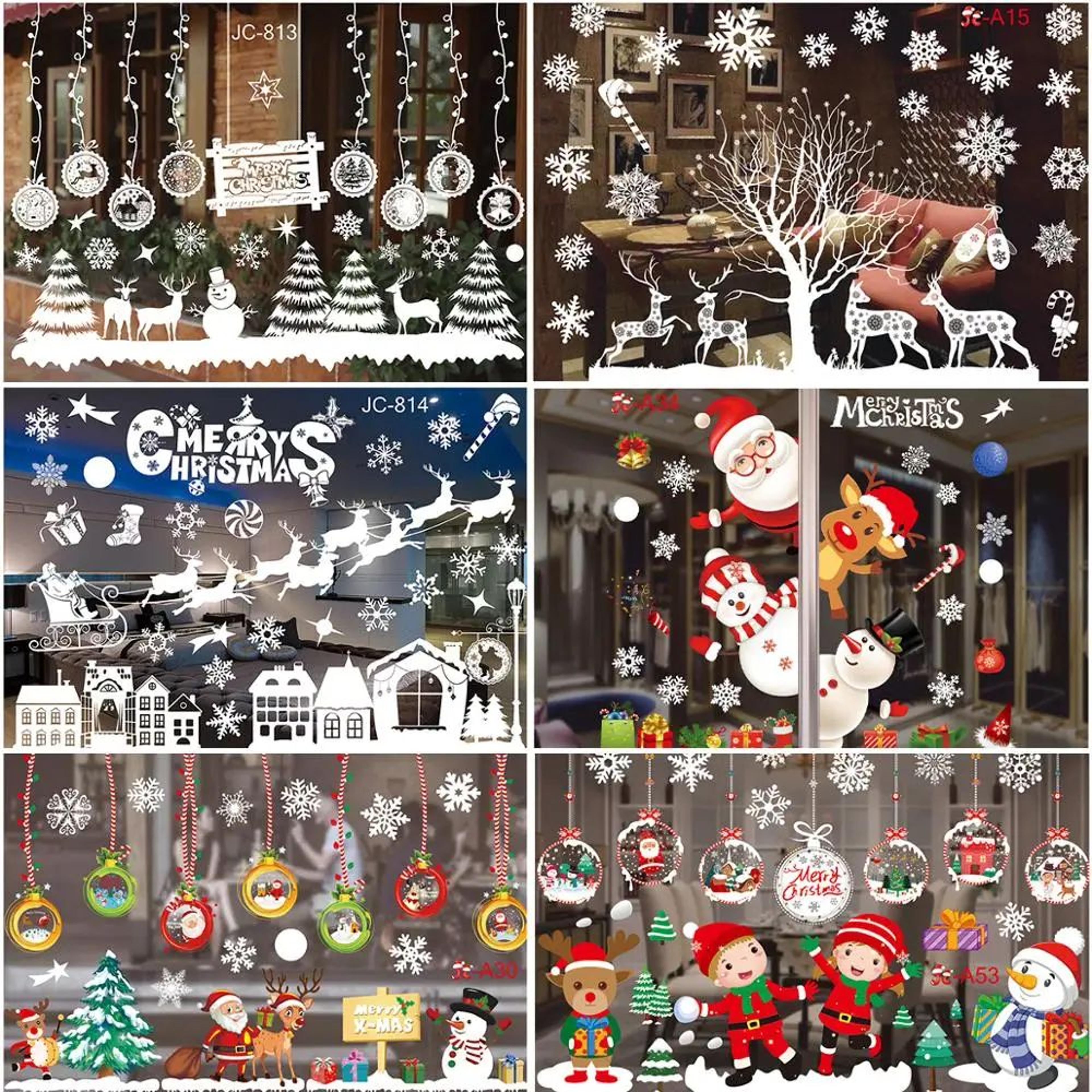 christmas window stickers – merry christmas wall decals for windows, kids room & new year home decorations