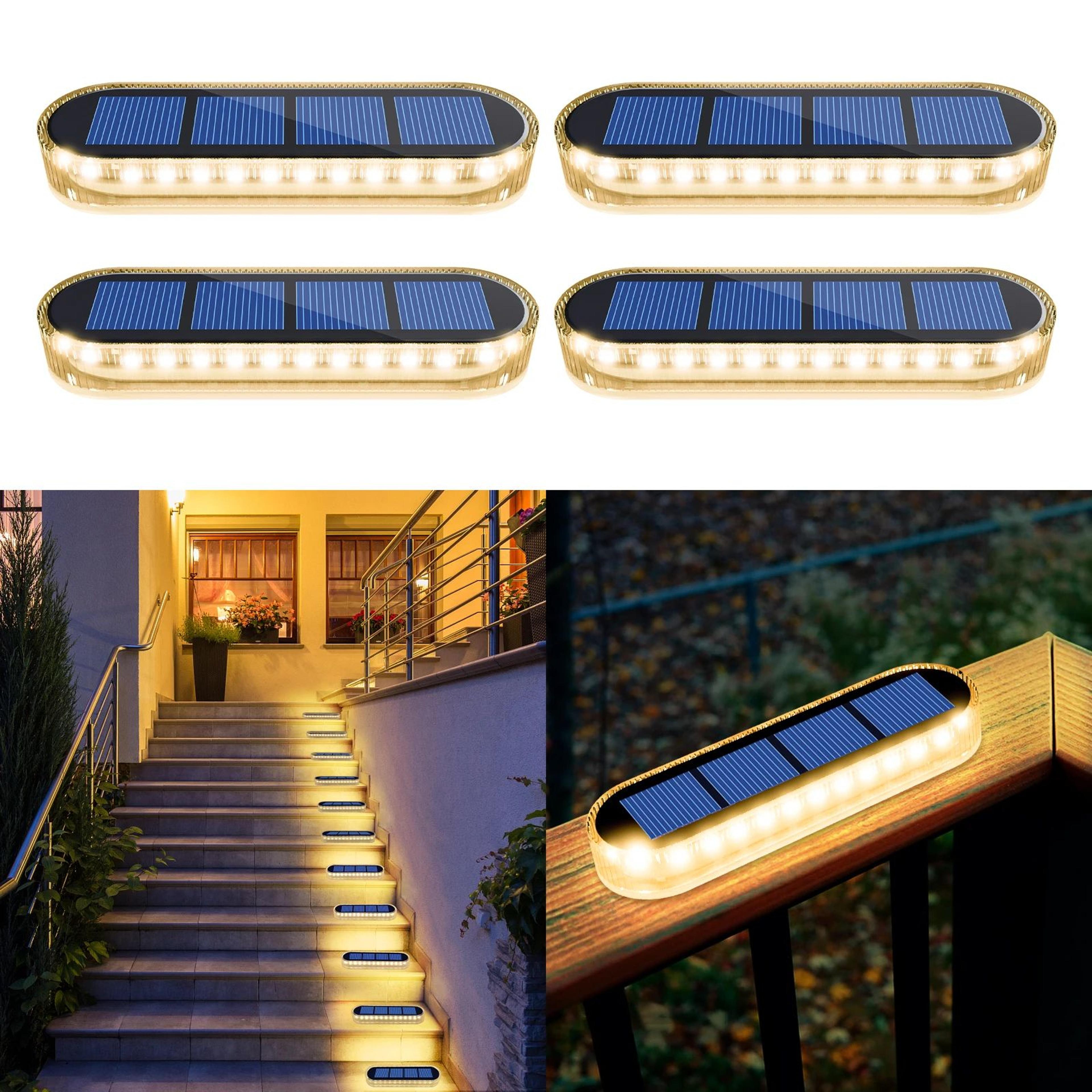 4-pack solar deck lights – ip68 waterproof led step lights for stairs, driveways, decks & walkways
