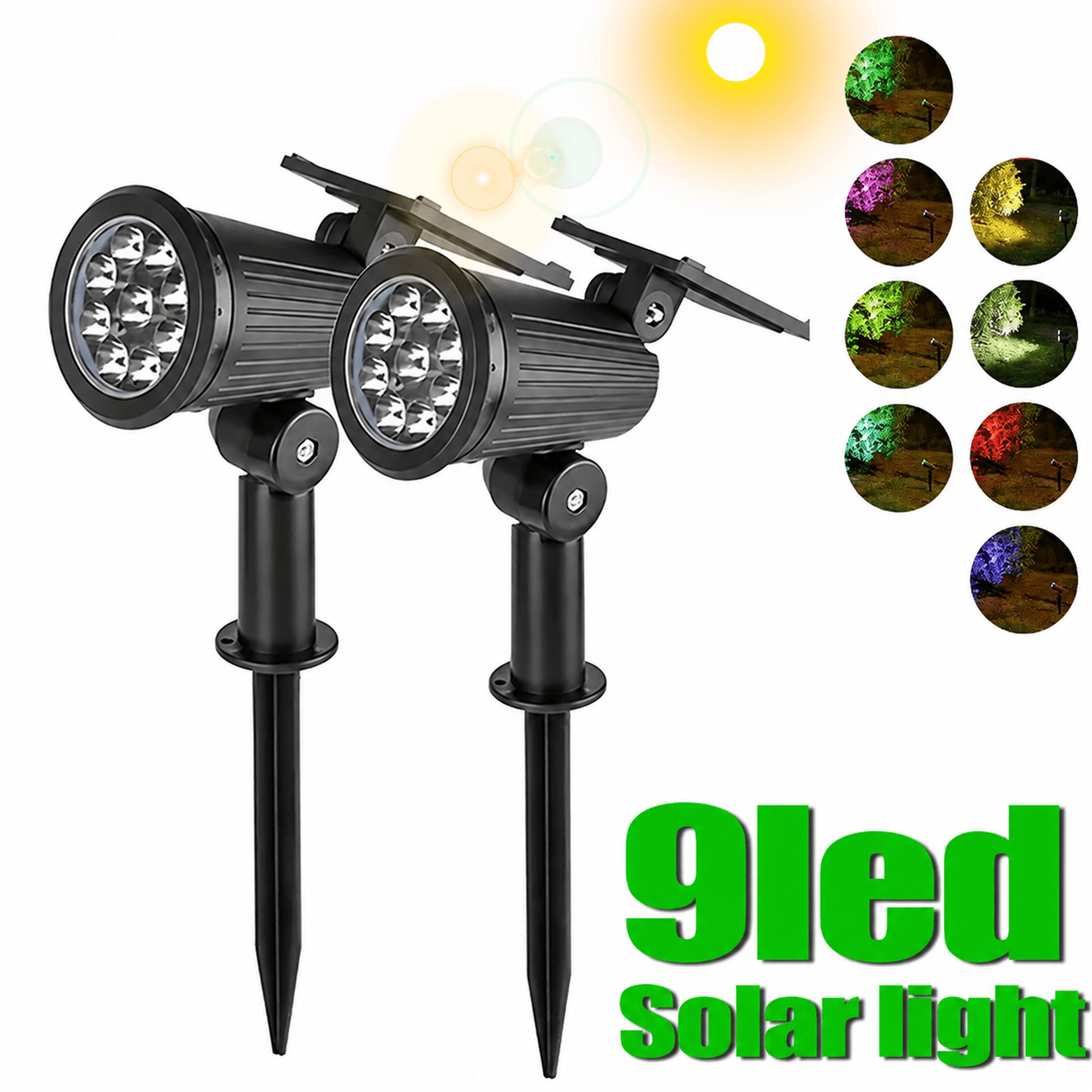 solar led spotlight – ip65 waterproof adjustable landscape & outdoor wall light