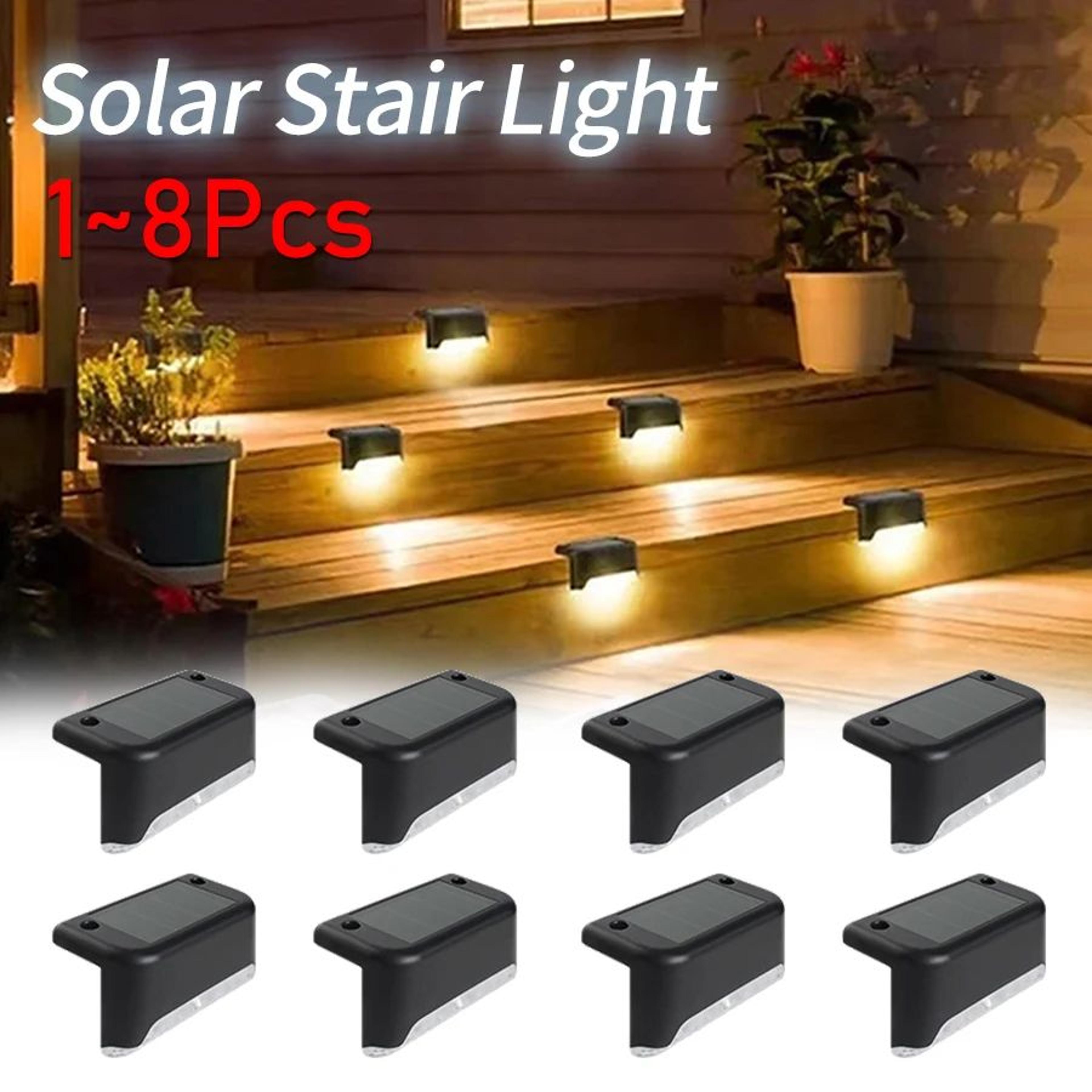 led solar stair light waterproof outdoor step lamp for patio, garden, deck, fence & walkway