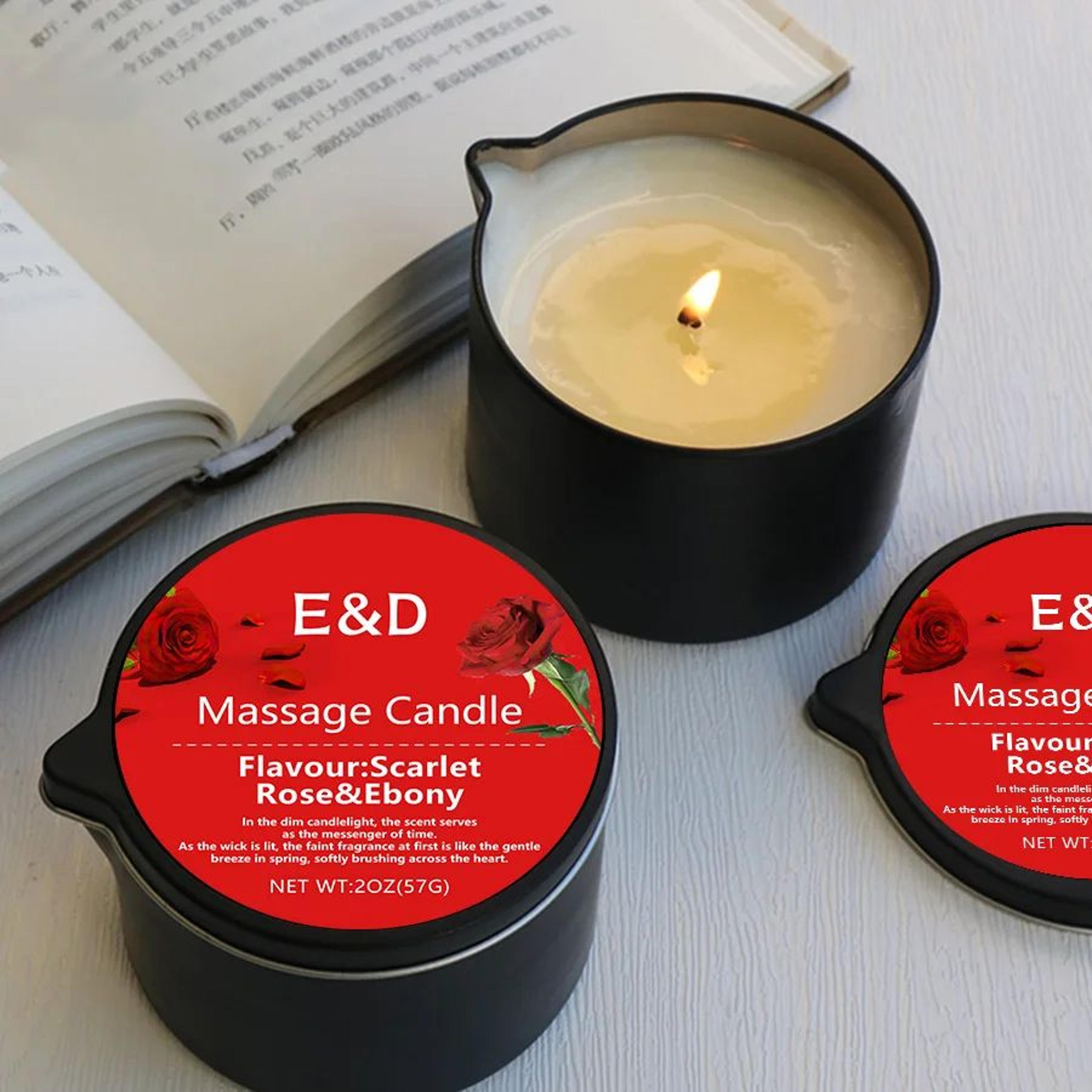massage oil candle – aromatherapy scented spa candle for stress relief & skin moisturizing