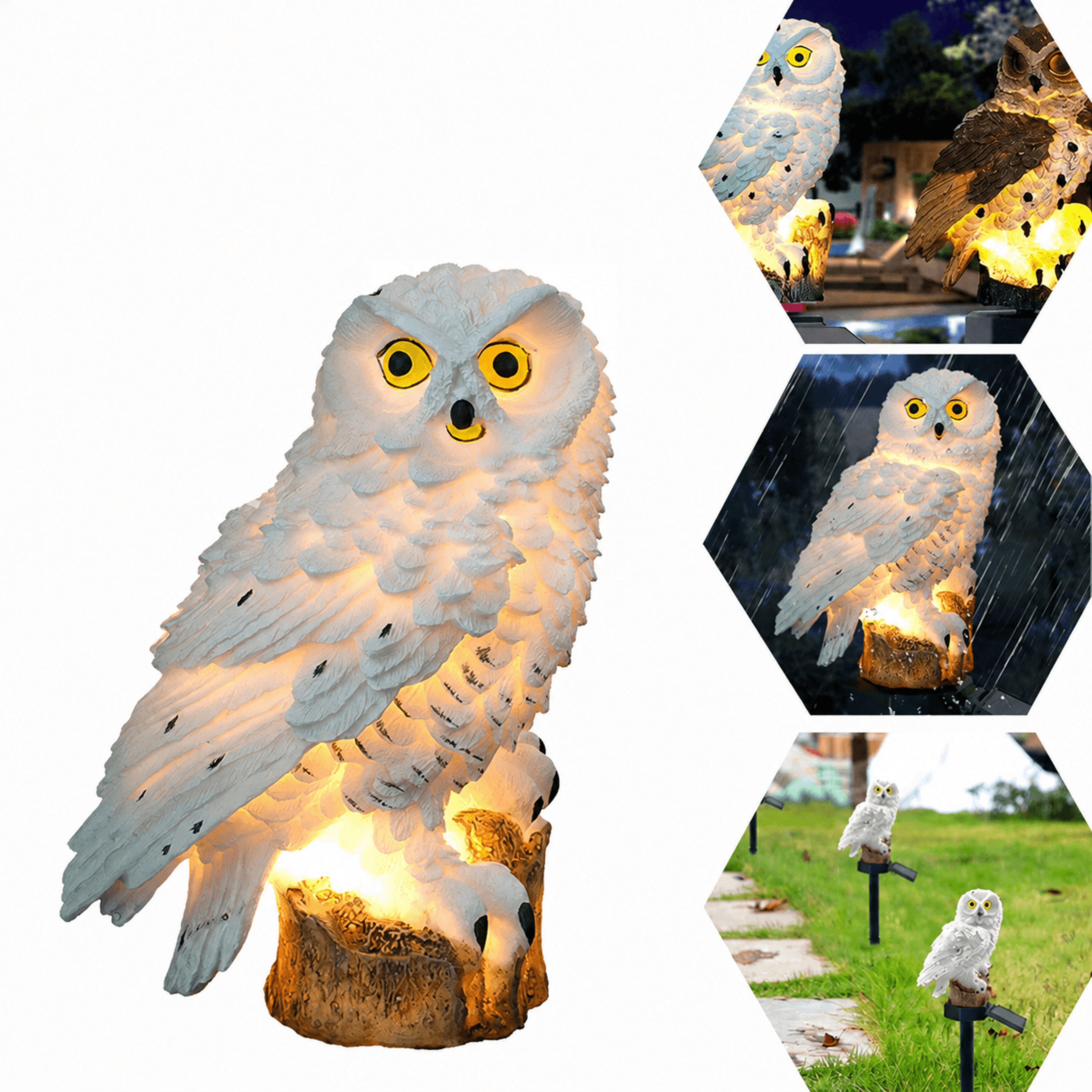 solar led owl garden light – waterproof solar-powered outdoor lawn stake light for pathway, yard & garden decor