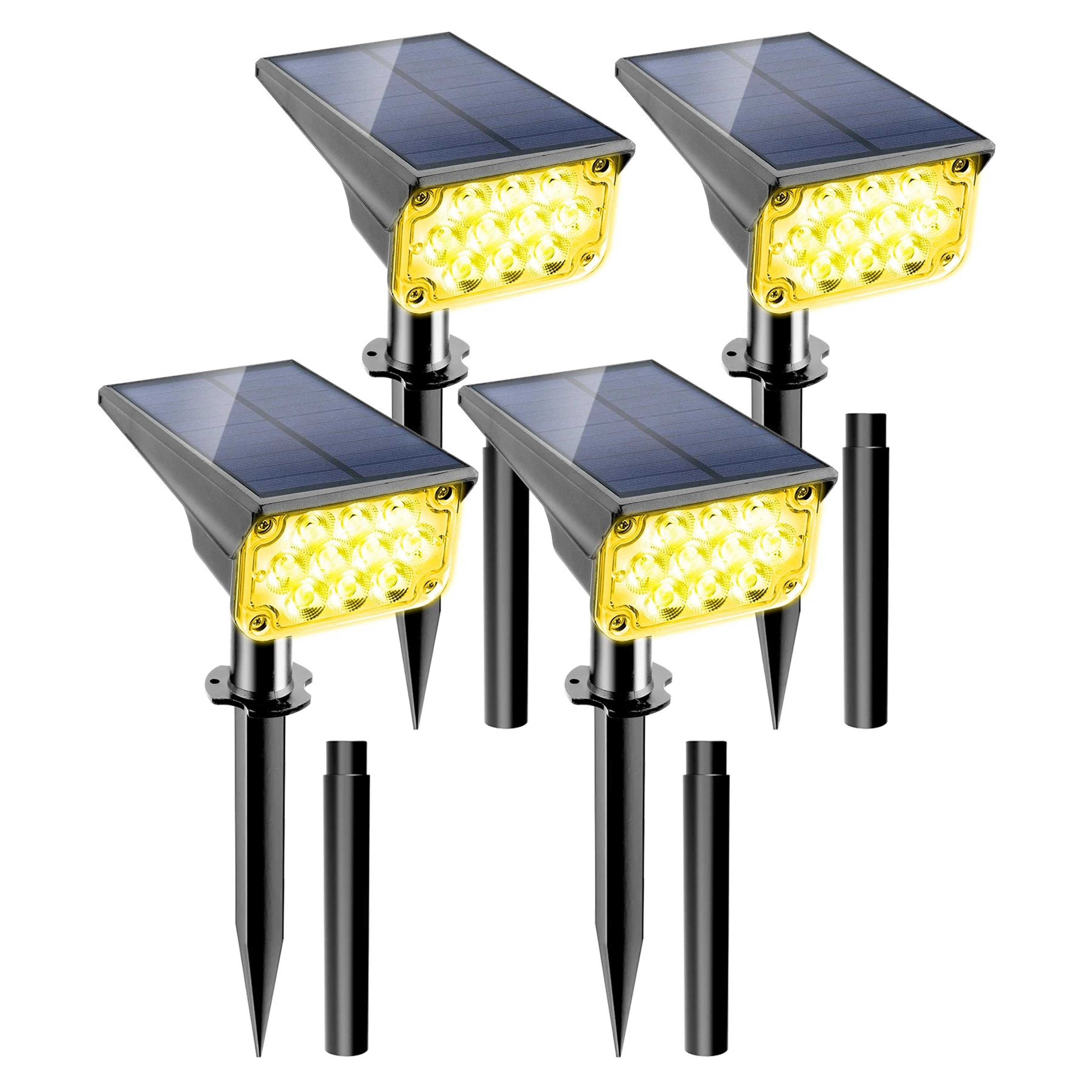 tsun solar garden spotlight – ip65 outdoor landscape light with auto on/off, 3000k/6000k/rgb