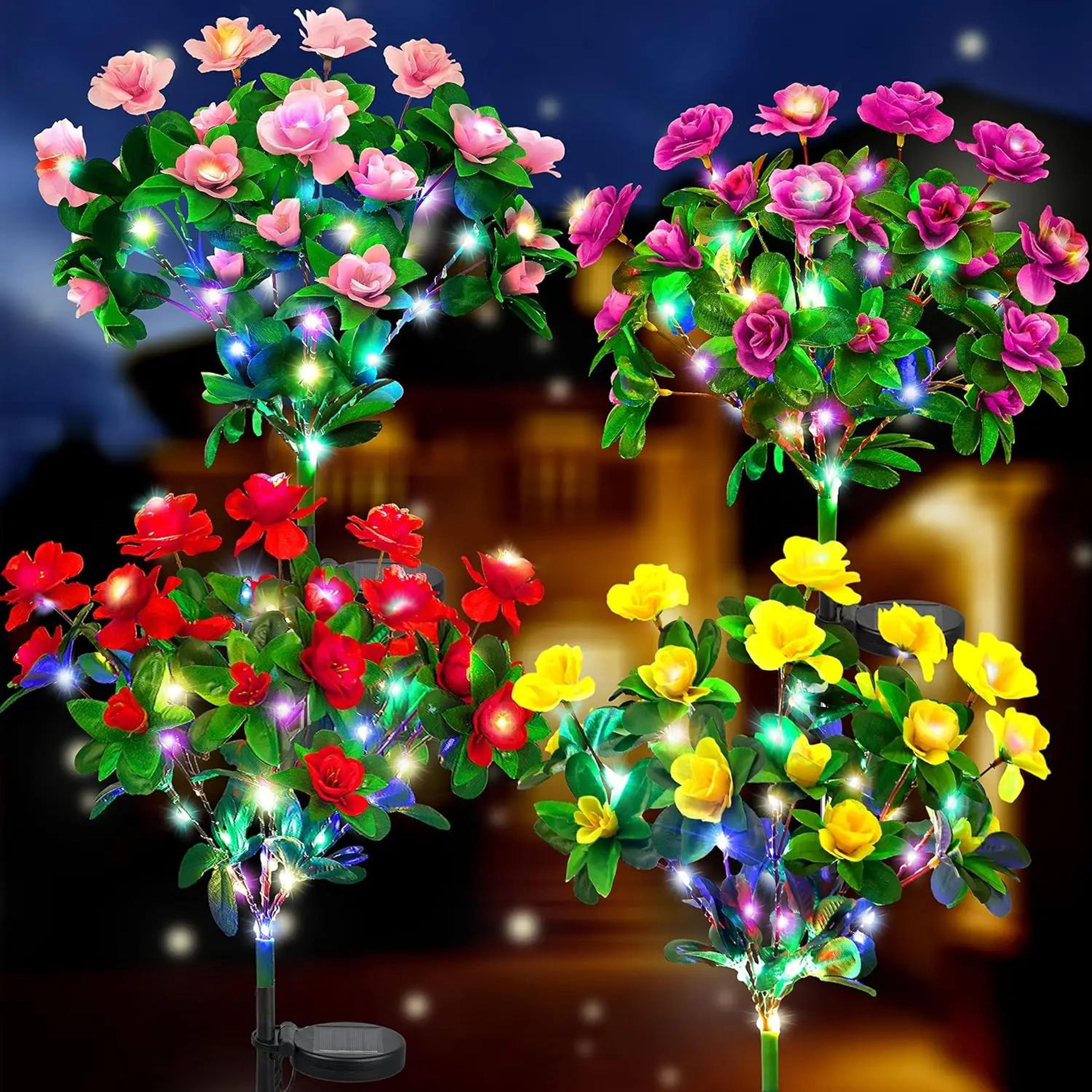 led solar azalea flower garden lights – waterproof ip65 outdoor landscape path & yard decorative lamp