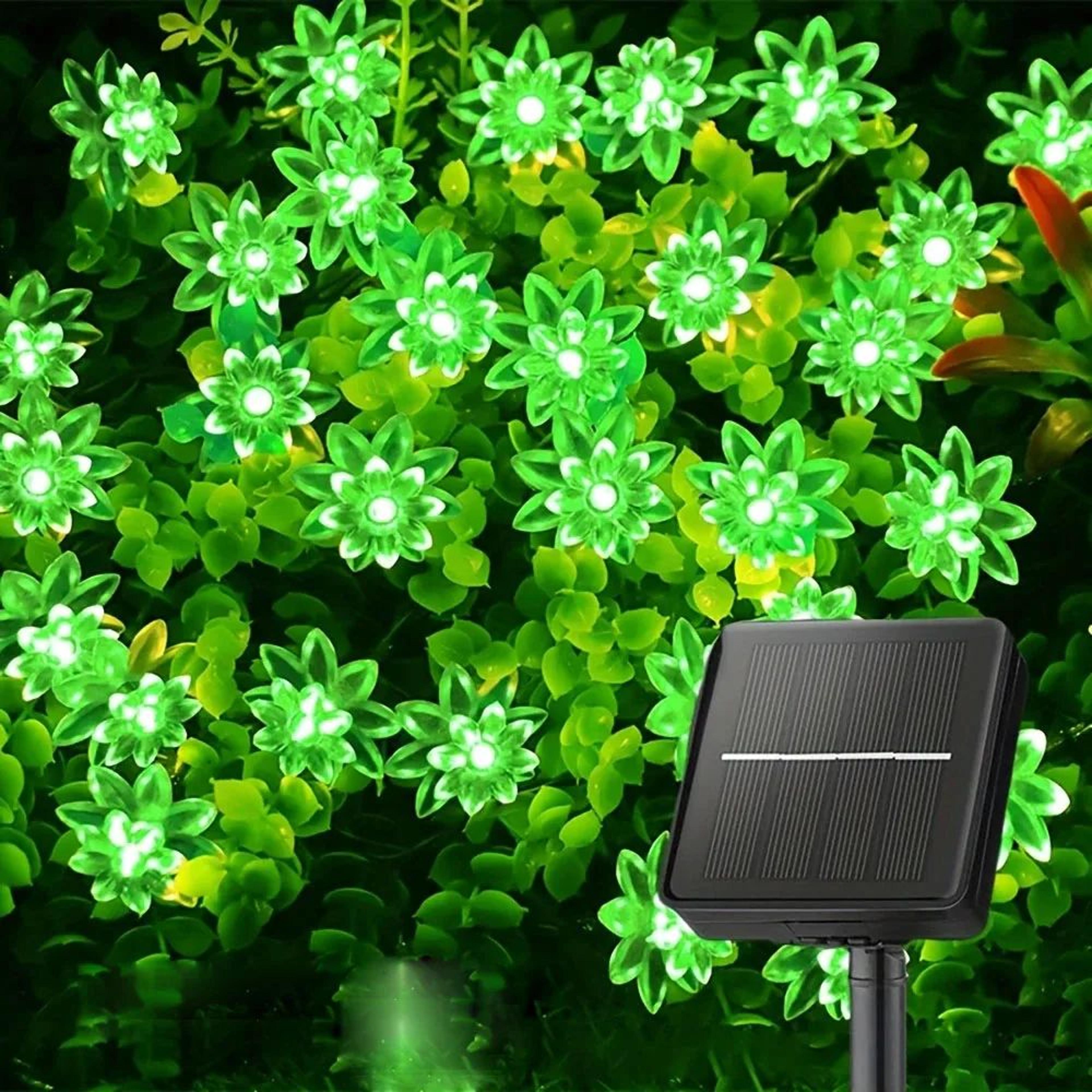 solar lotus flower string lights – waterproof led cherry blossom fairy lights for garden, patio & christmas decor
