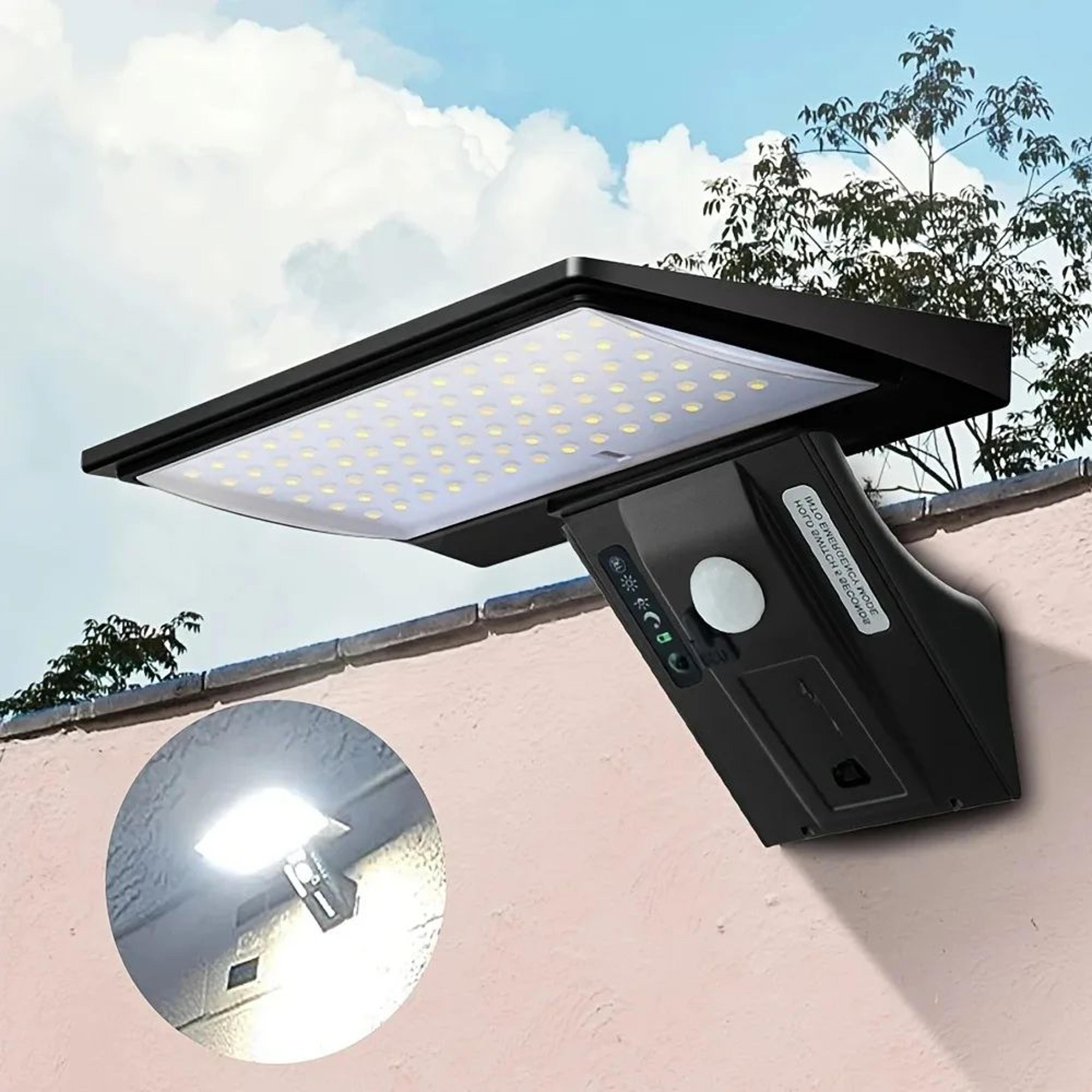 90 led solar security light – waterproof motion sensor flood light with 4 lighting modes for outdoor use