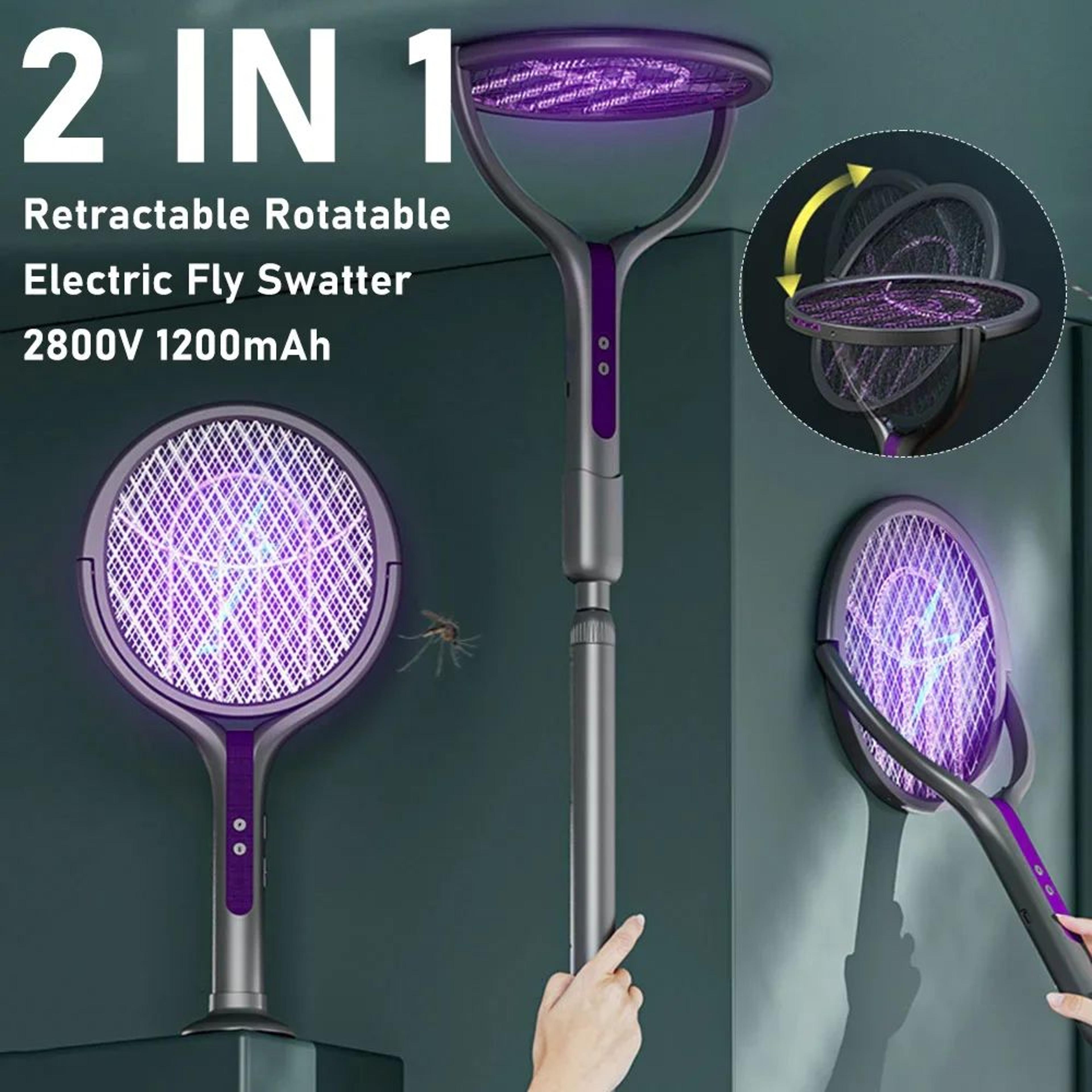 2-in-1 rechargeable electric mosquito racket – uv bug zapper, fly swatter & mosquito killer lamp