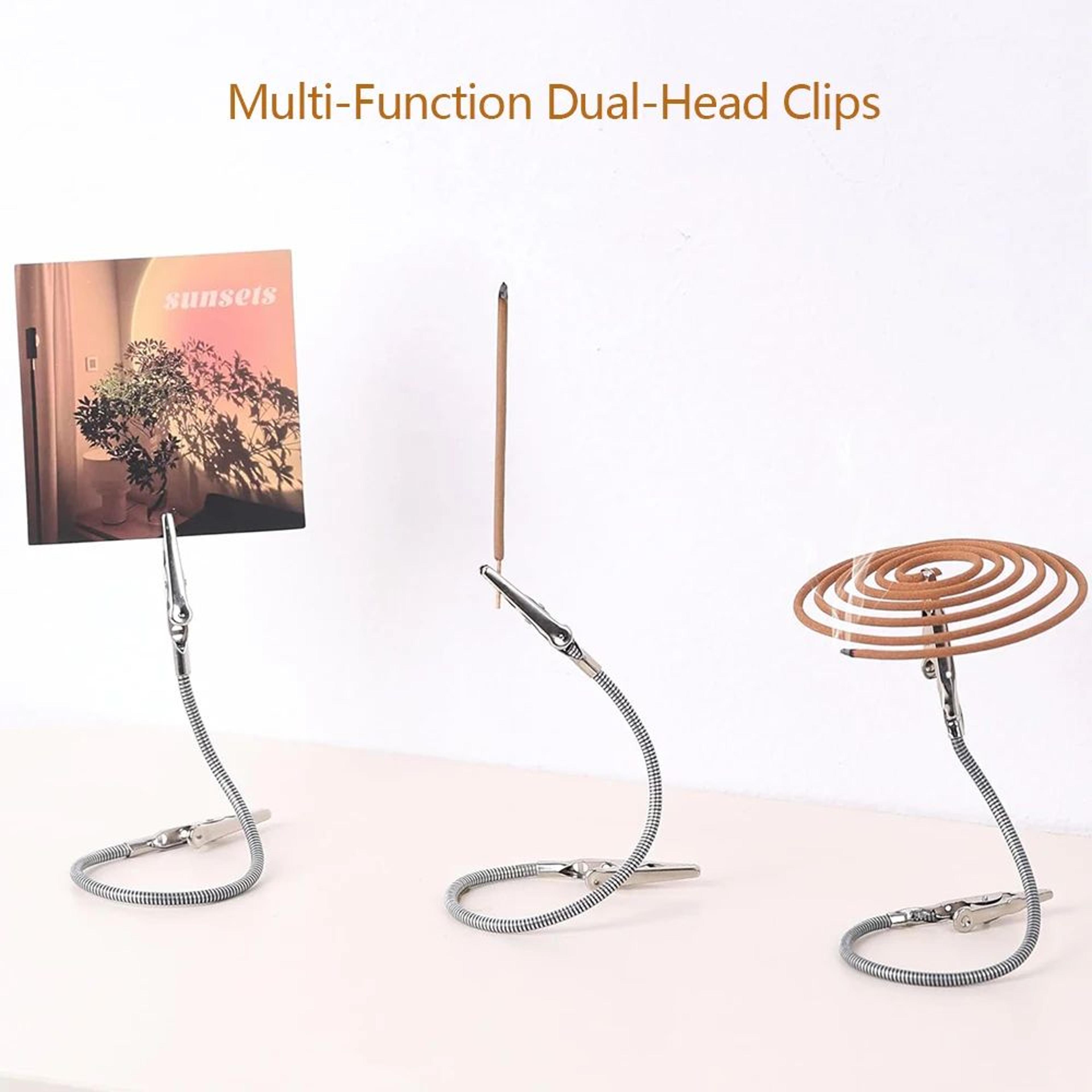 double-ended mosquito coil clip holder – universal crocodile clamp with flexible extension hose