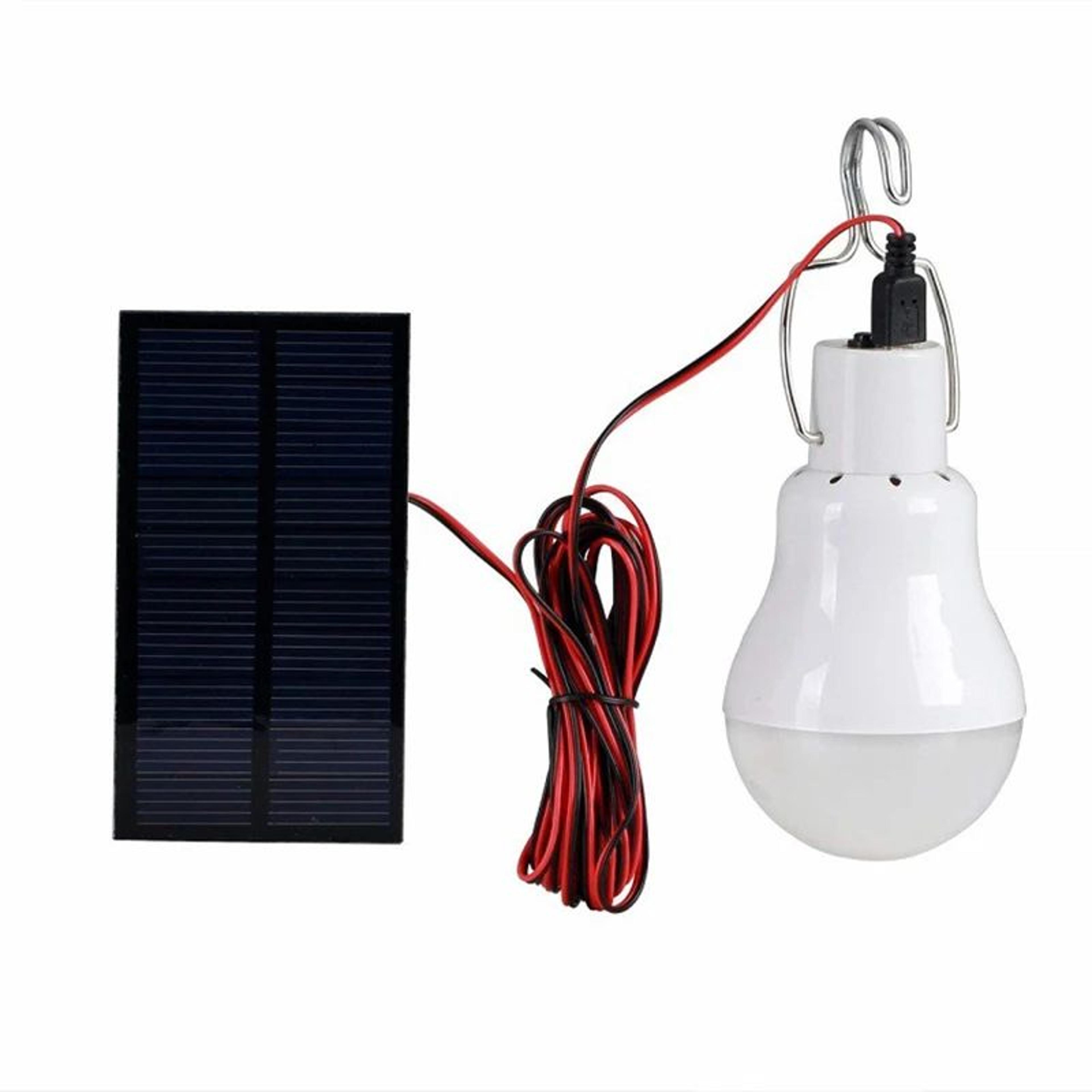 led solar bulb with hook – rechargeable waterproof camping light for garden, patio & emergency use