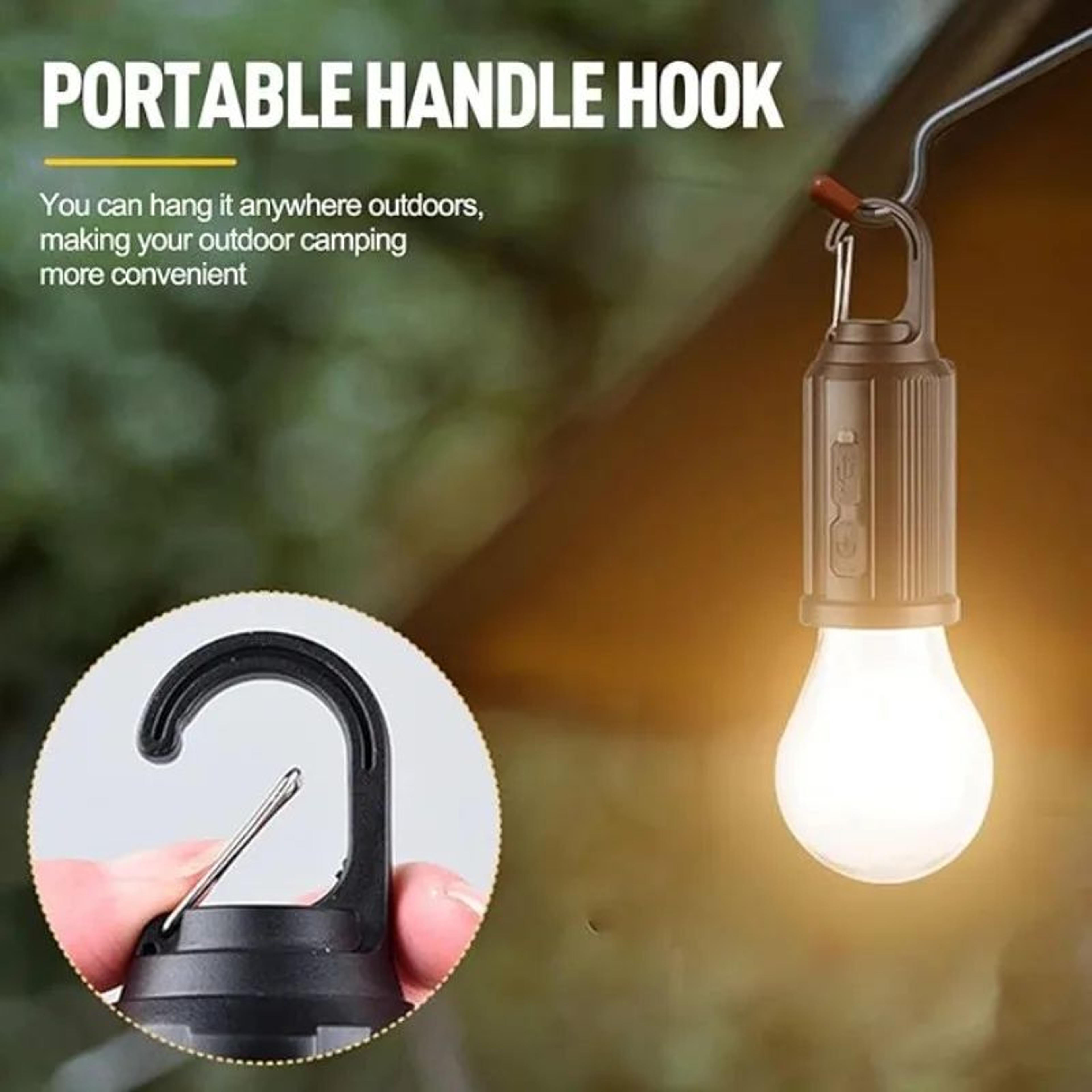 solar led camping light bulb – usb rechargeable hanging tent lantern with 3 lighting modes