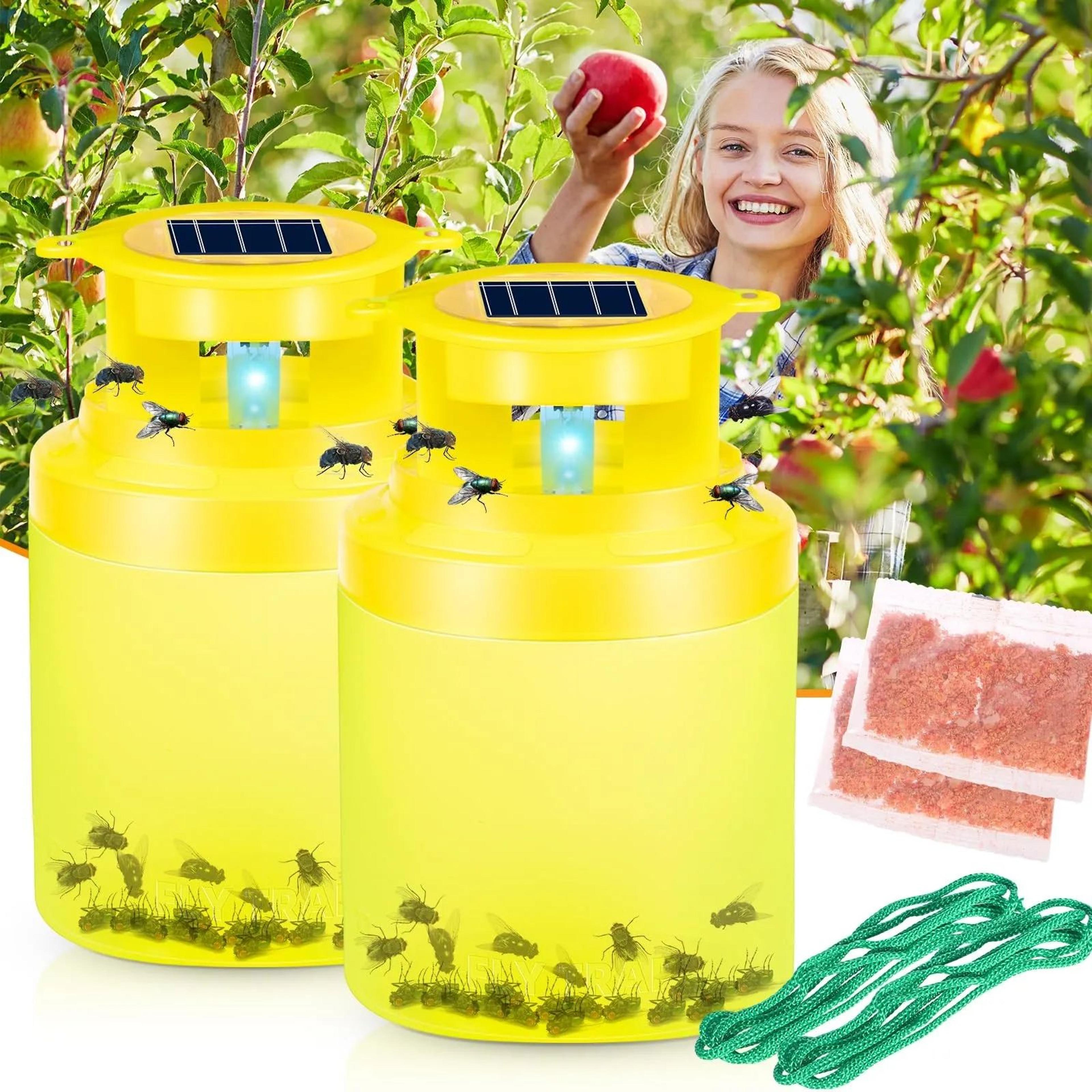 solar powered led fly trap – waterproof outdoor hanging insect trap for gardens, farms & camping