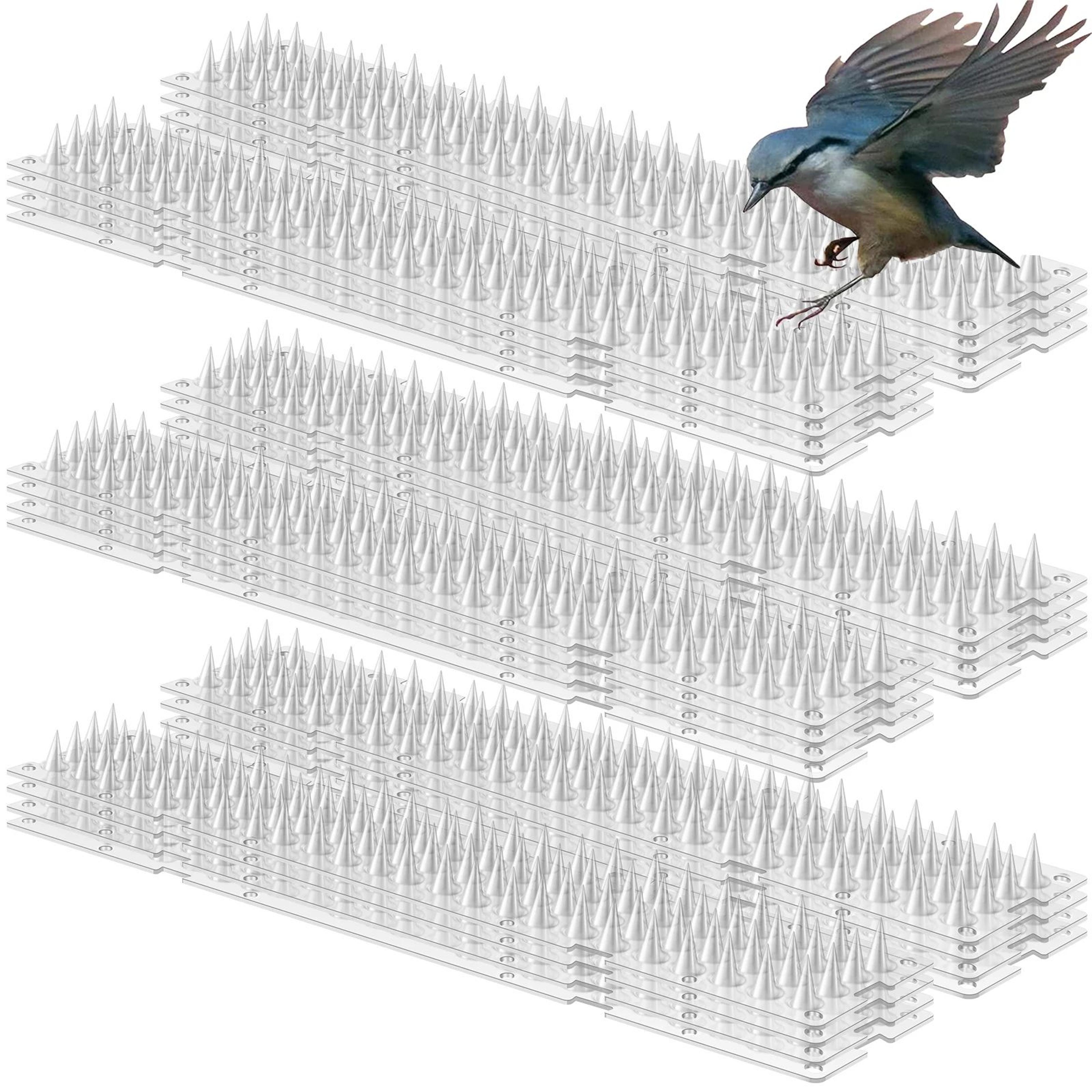 24pcs self-adhesive bird spike pads – plastic anti-bird, cat & climbing deterrent for garden & fence protection