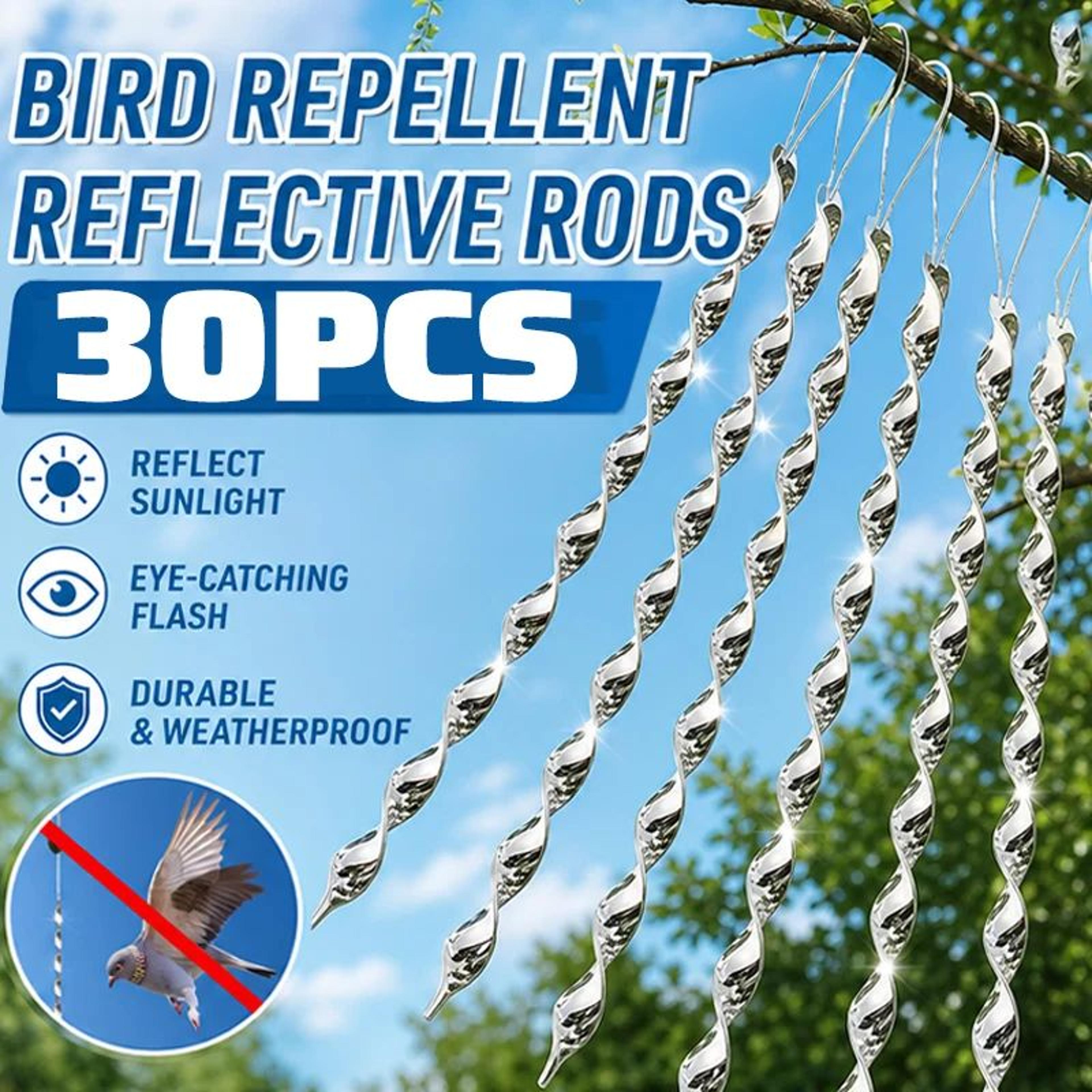 reflective bird deterrent spiral rod – rotating wind bird repeller for gardens, balconies, orchards & farms