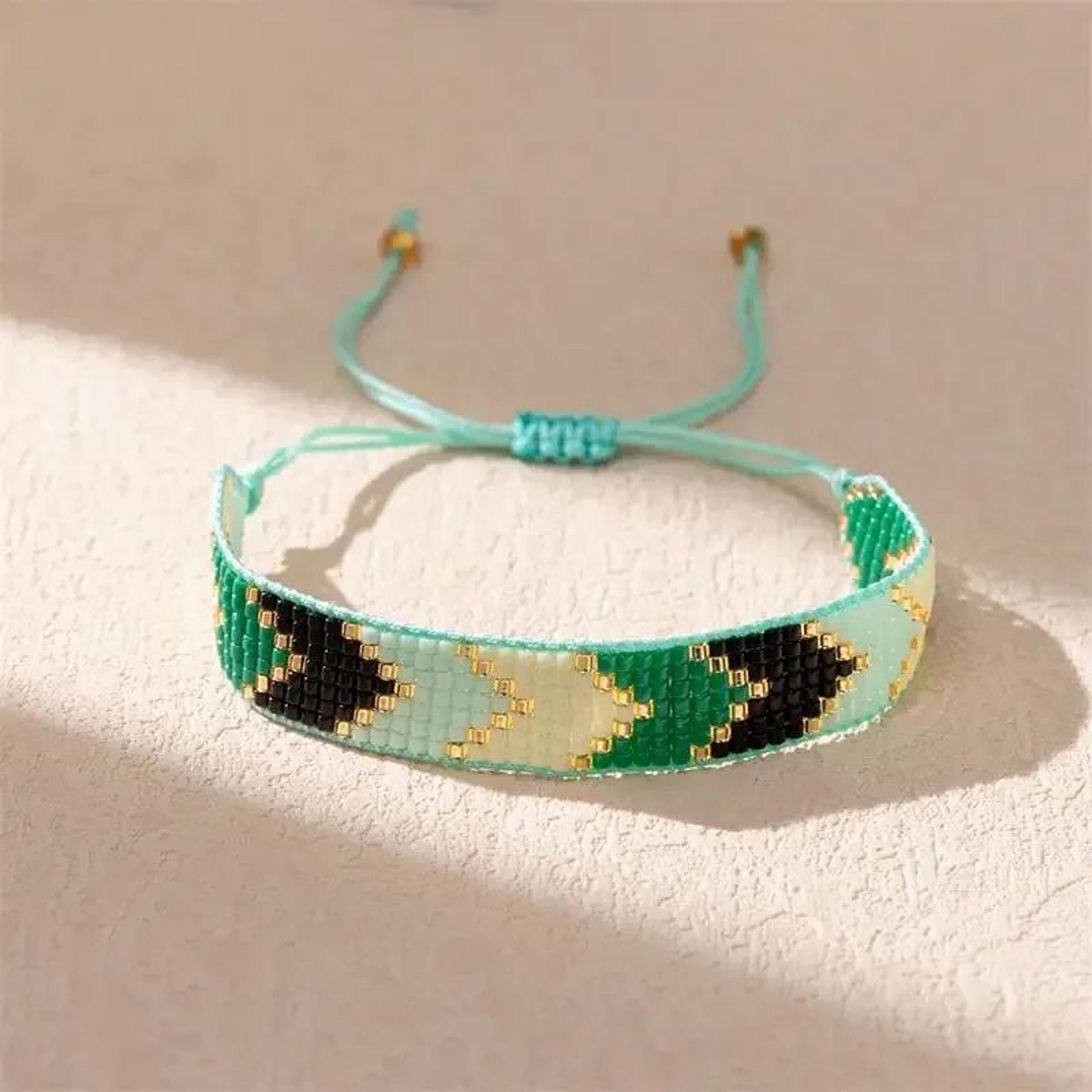 bohemian miyuki beaded bracelet – handmade glass bead woven arrow friendship bracelet for women