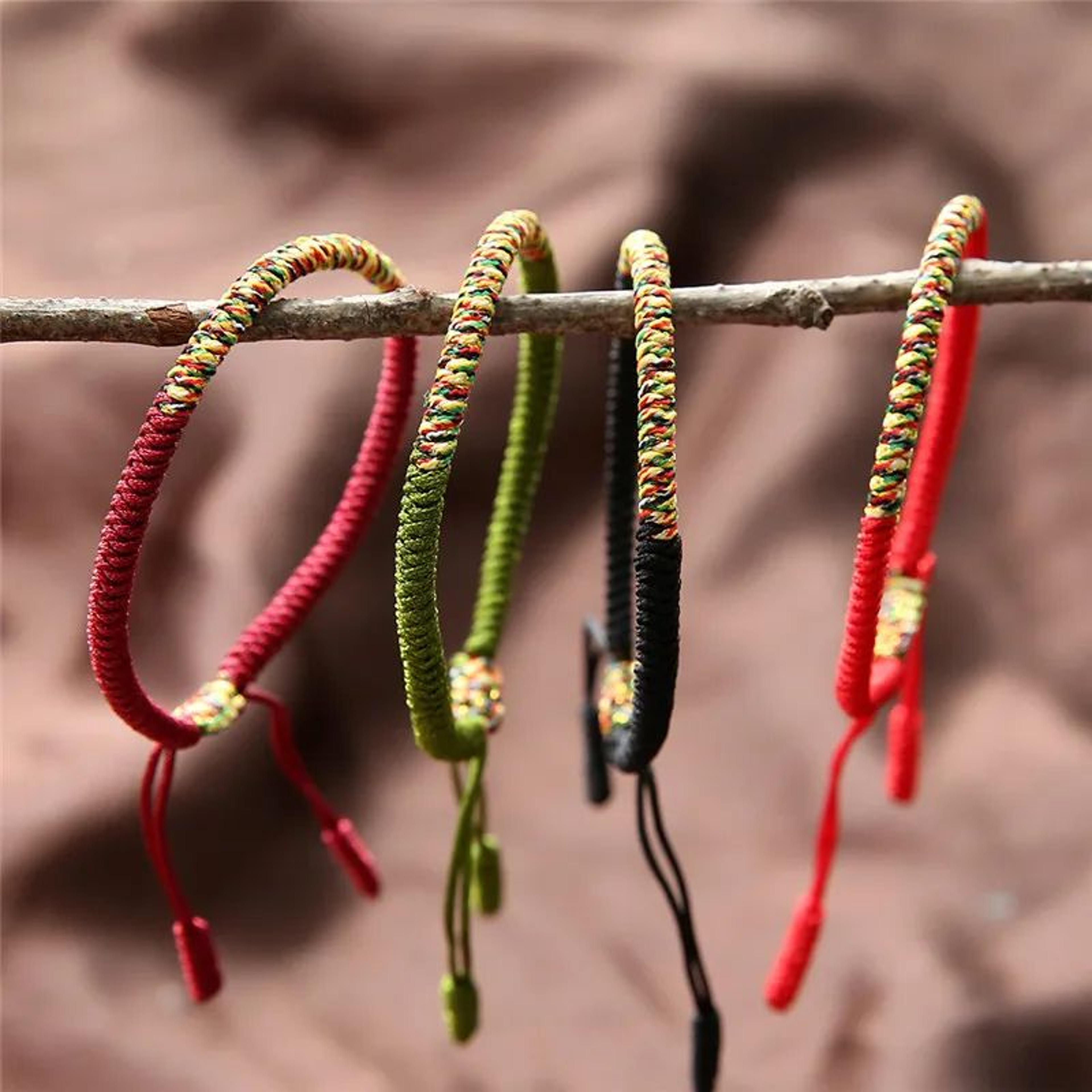 handmade braided cotton lucky rope bracelet – adjustable friendship bracelet for men & women