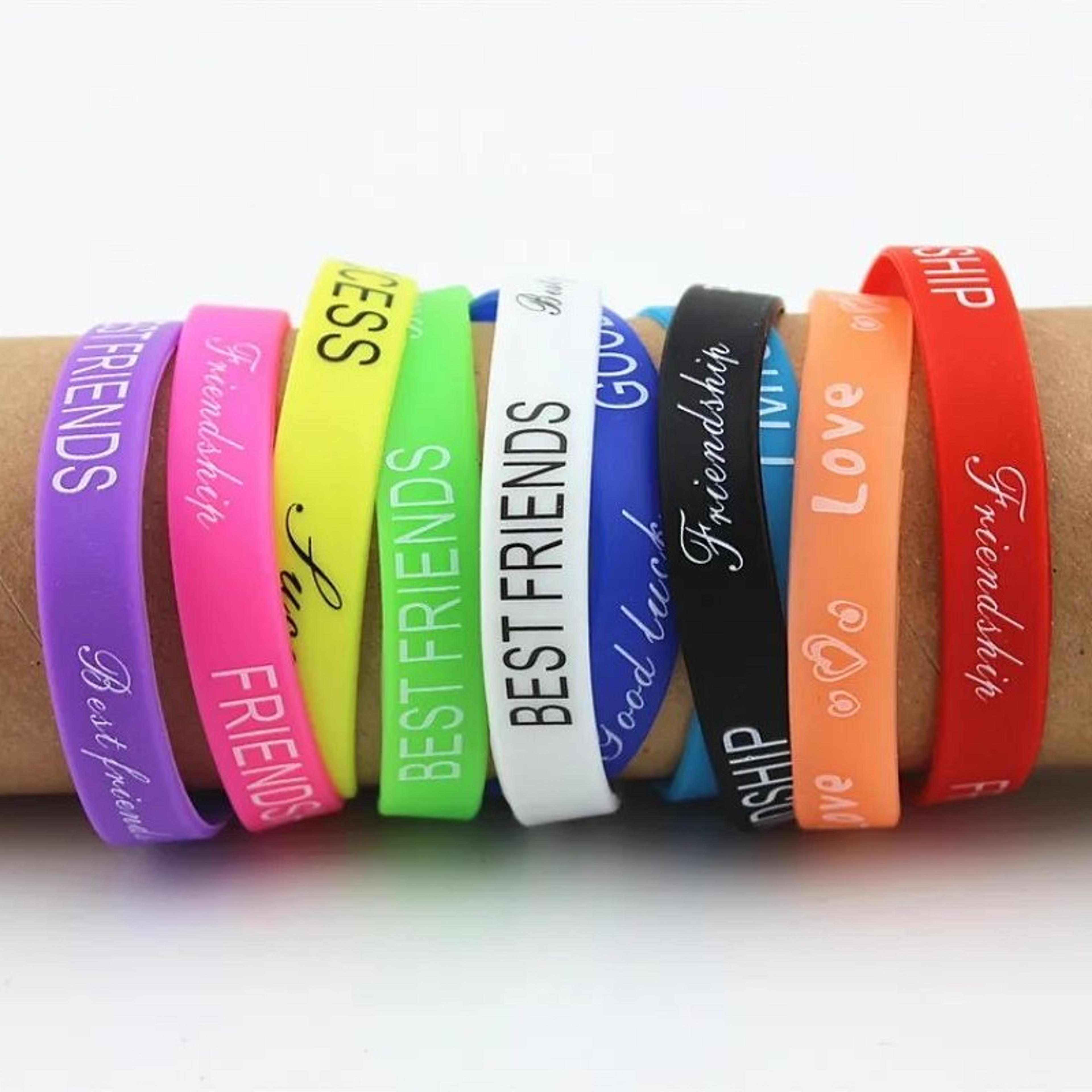 10pcs glow silicone letter bracelets – elastic rubber wristbands for men, women & party accessories