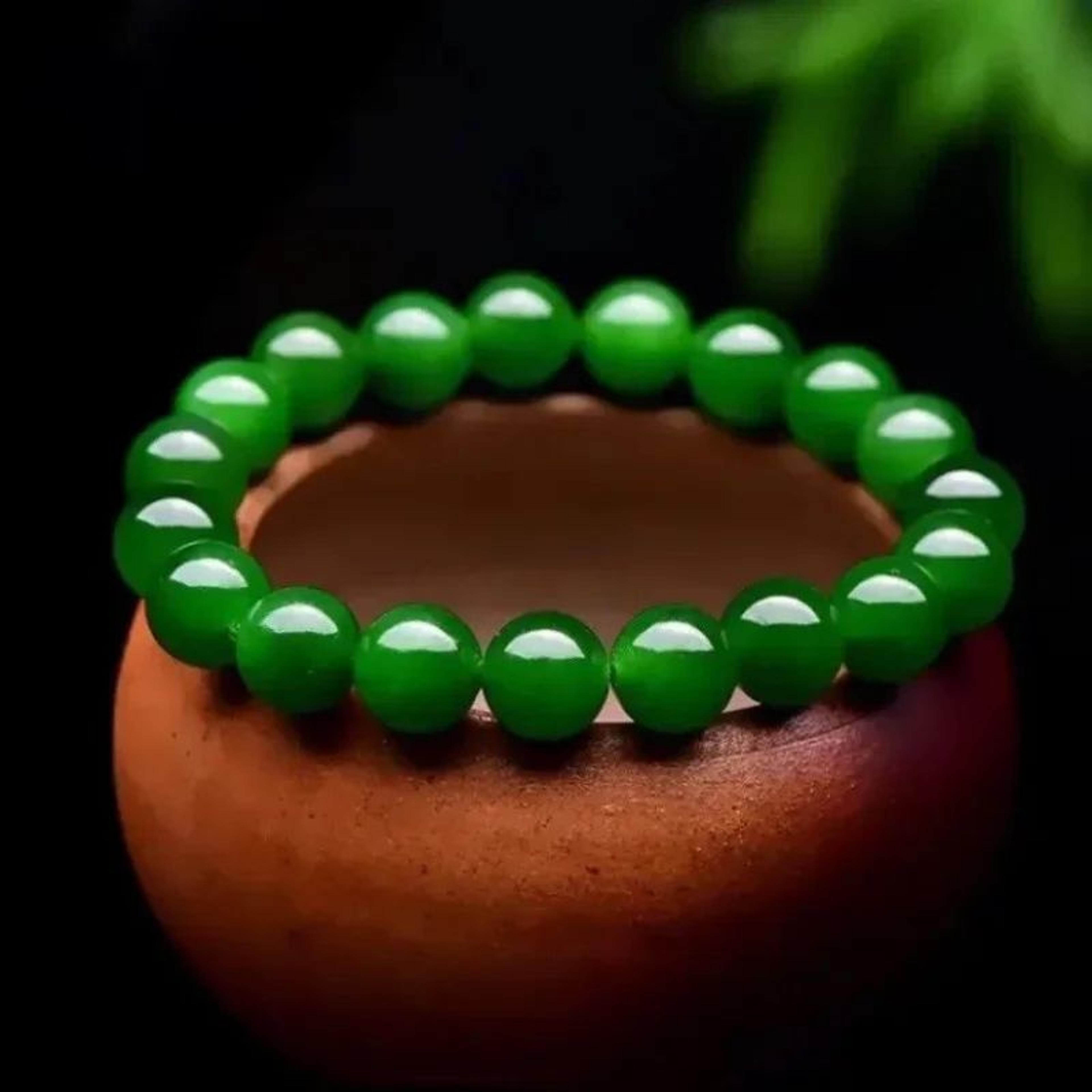 natural hetian jade jasper beaded bracelet – elastic gemstone stretch bangle for men & women couple jewelry