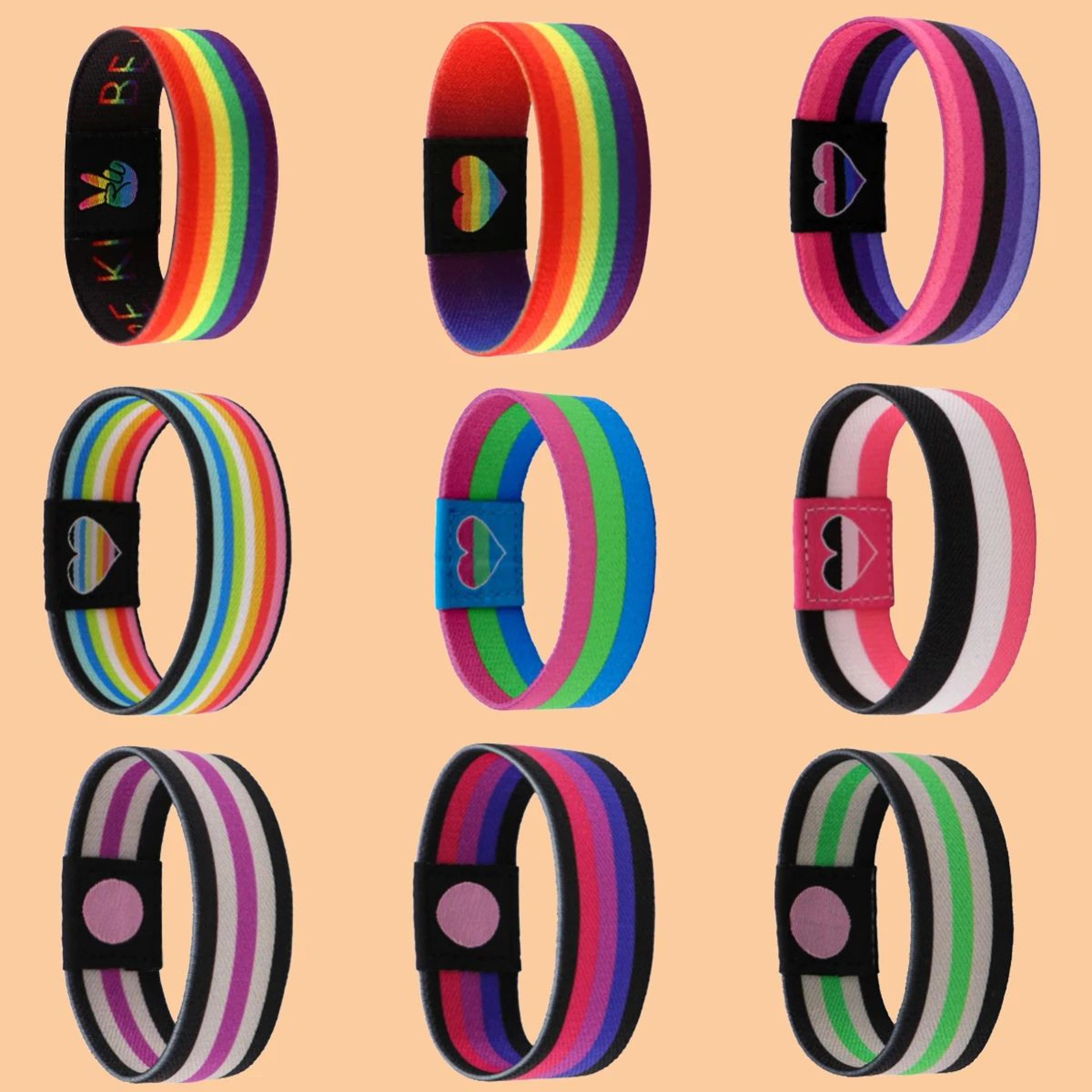 rainbow silicone pride wristband – stretch bracelet for sports, casual wear & lgbtq+ support