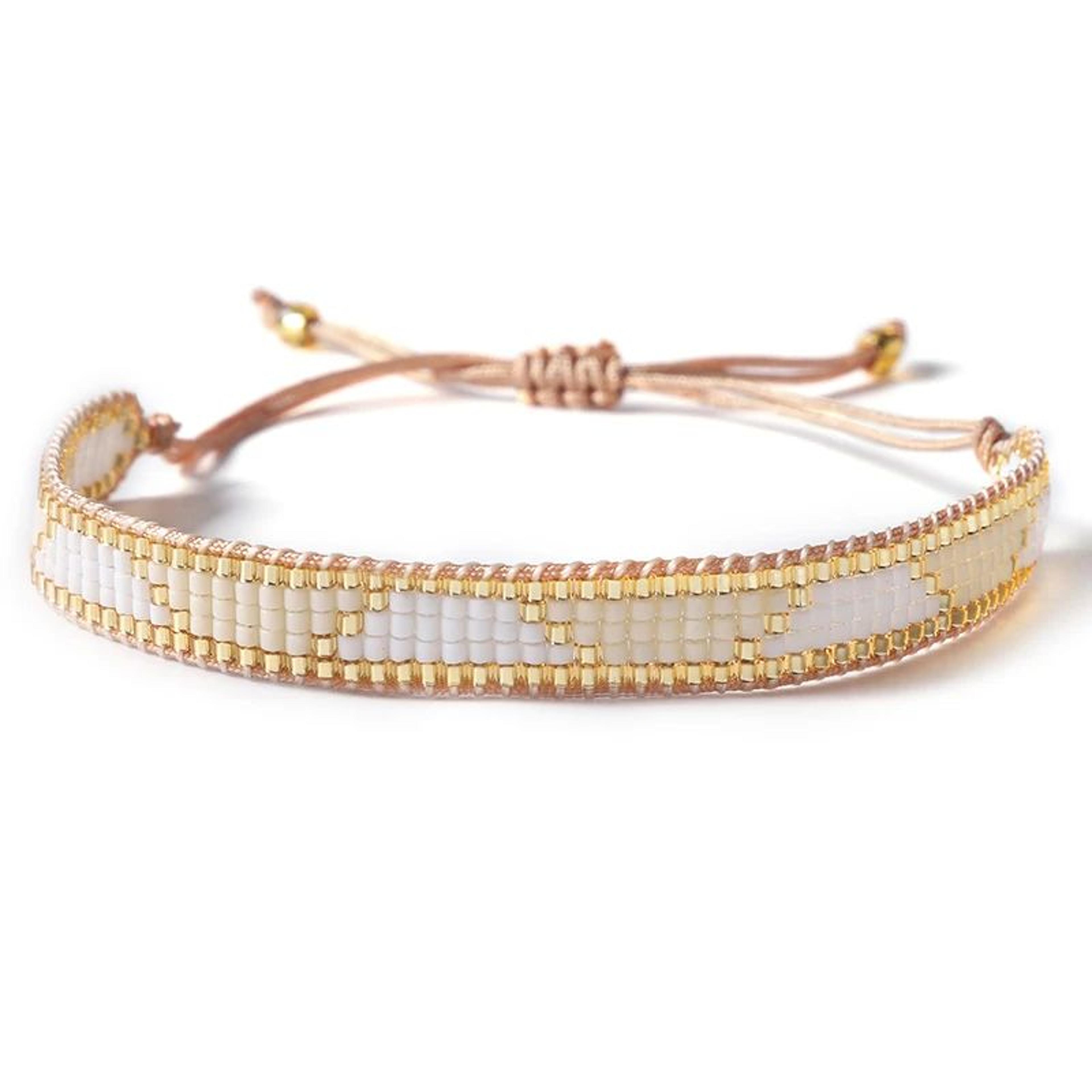 bluestar handmade miyuki bead bracelet – adjustable woven summer bracelet for women