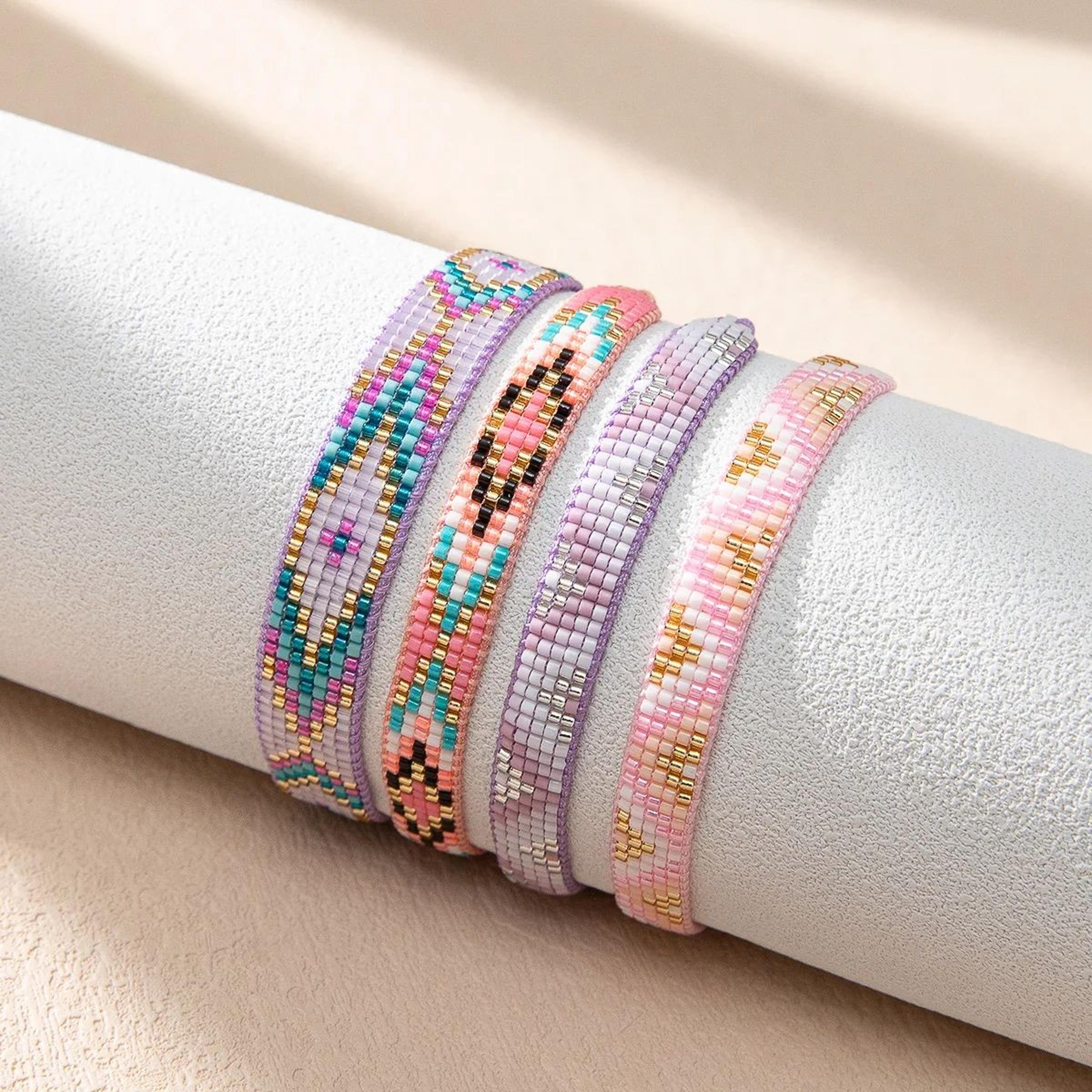 aliya miyuki seed bead bracelet – adjustable handmade rope chain charm bracelet for women & girls