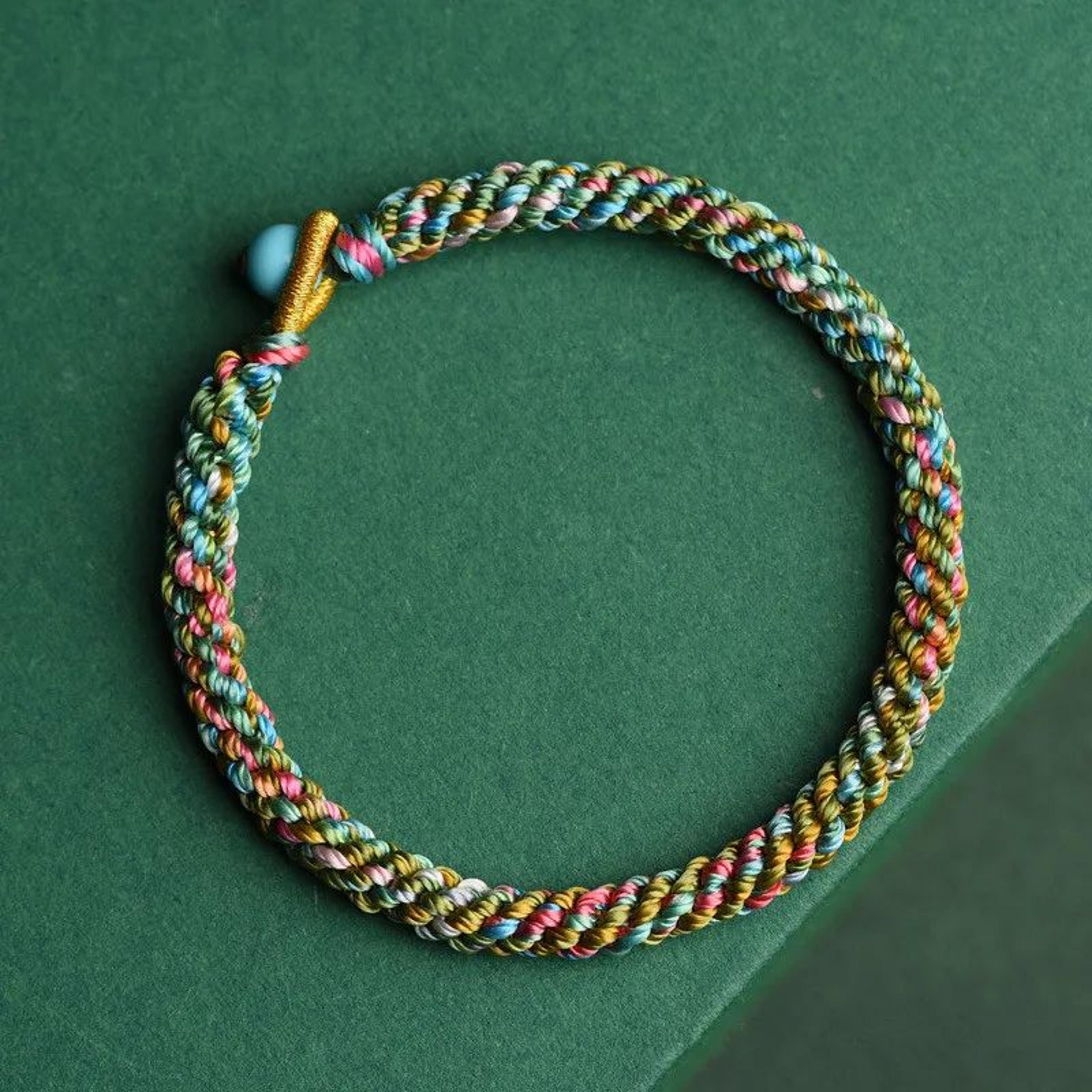 aliya miyuki seed beaded bracelet – adjustable handmade rope chain charm bracelet for women & girls