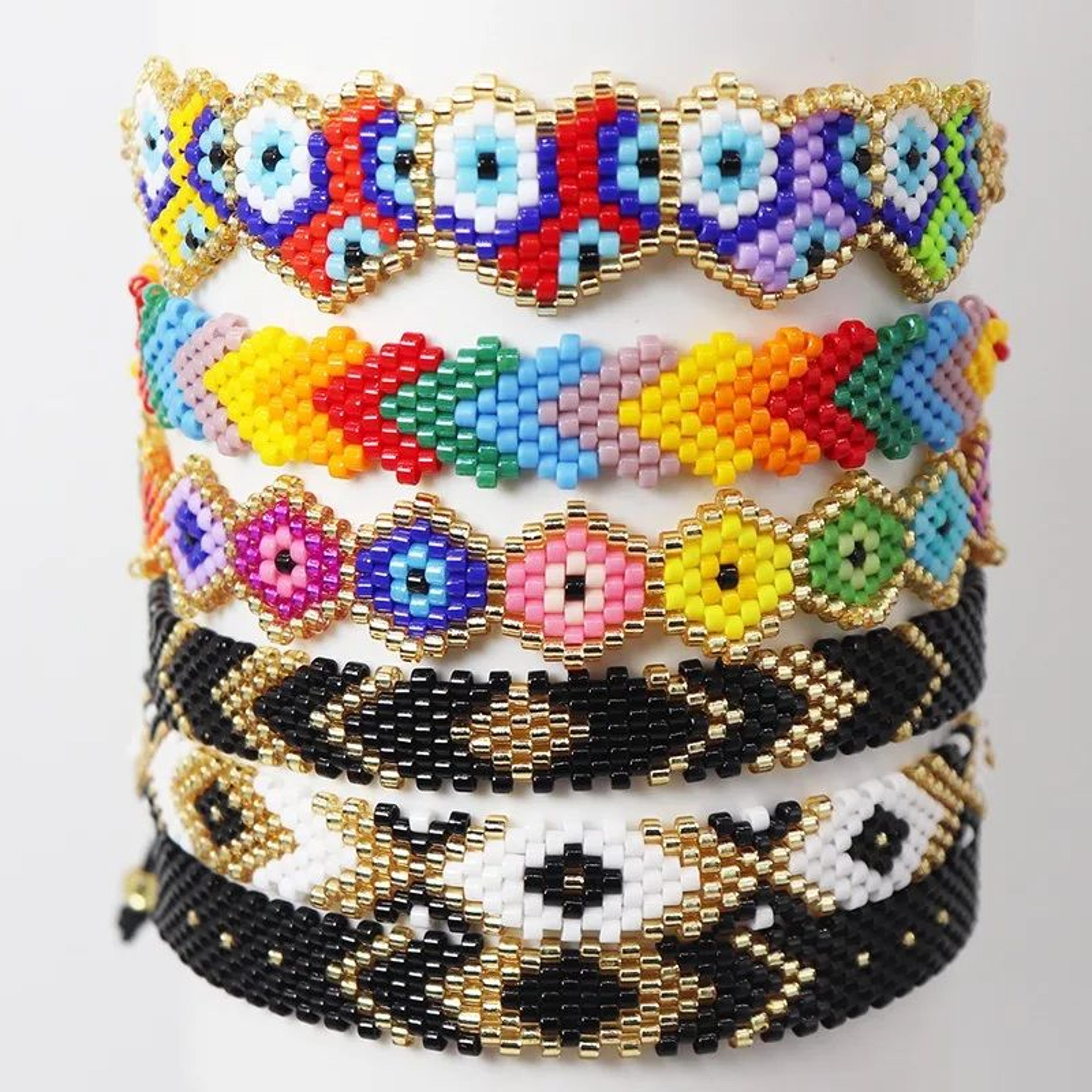 handmade multicolor miyuki beaded bracelet – ethnic woven rope strand bracelet for women & men