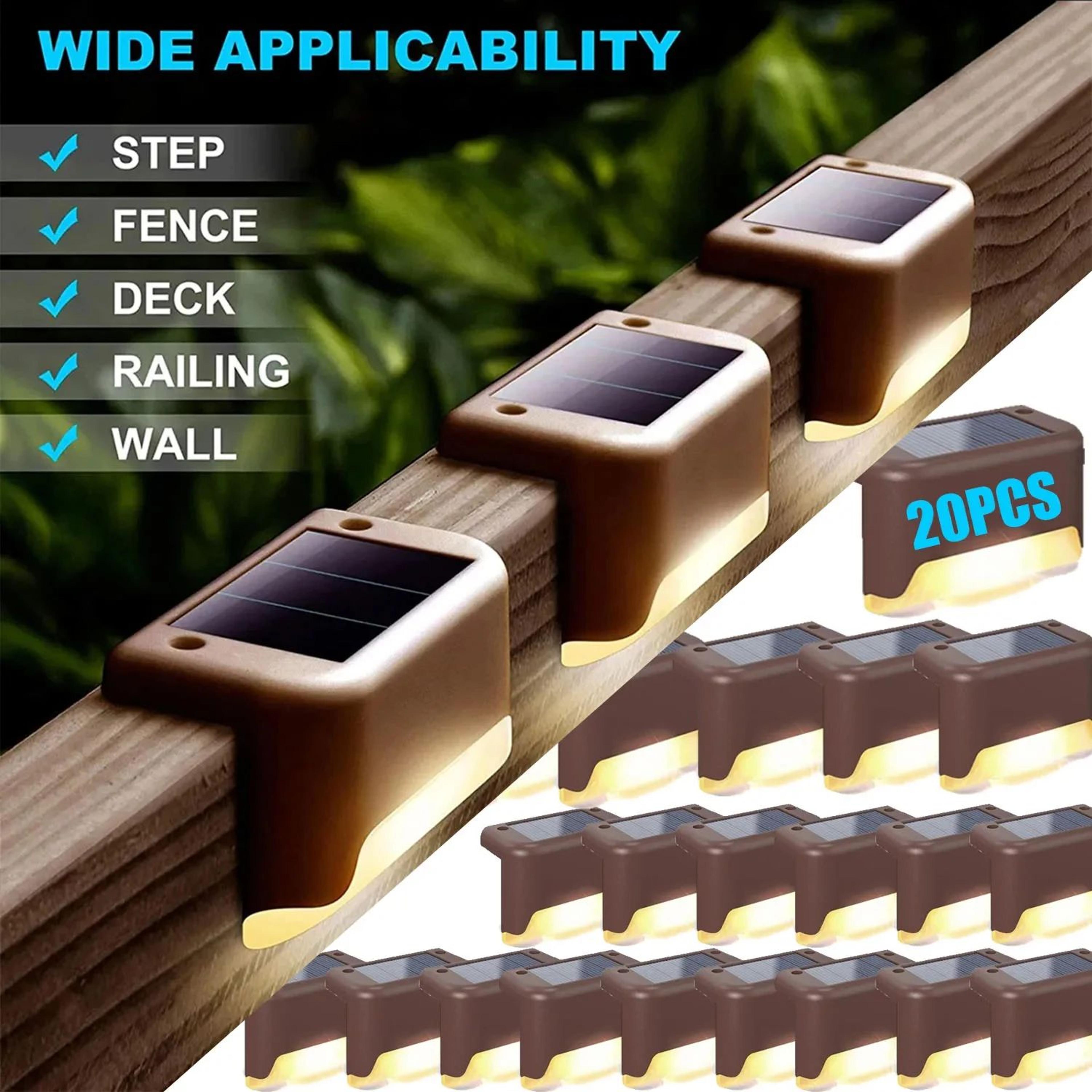 solar led deck lights ip44 waterproof – outdoor garden step, stair, fence & pathway lighting