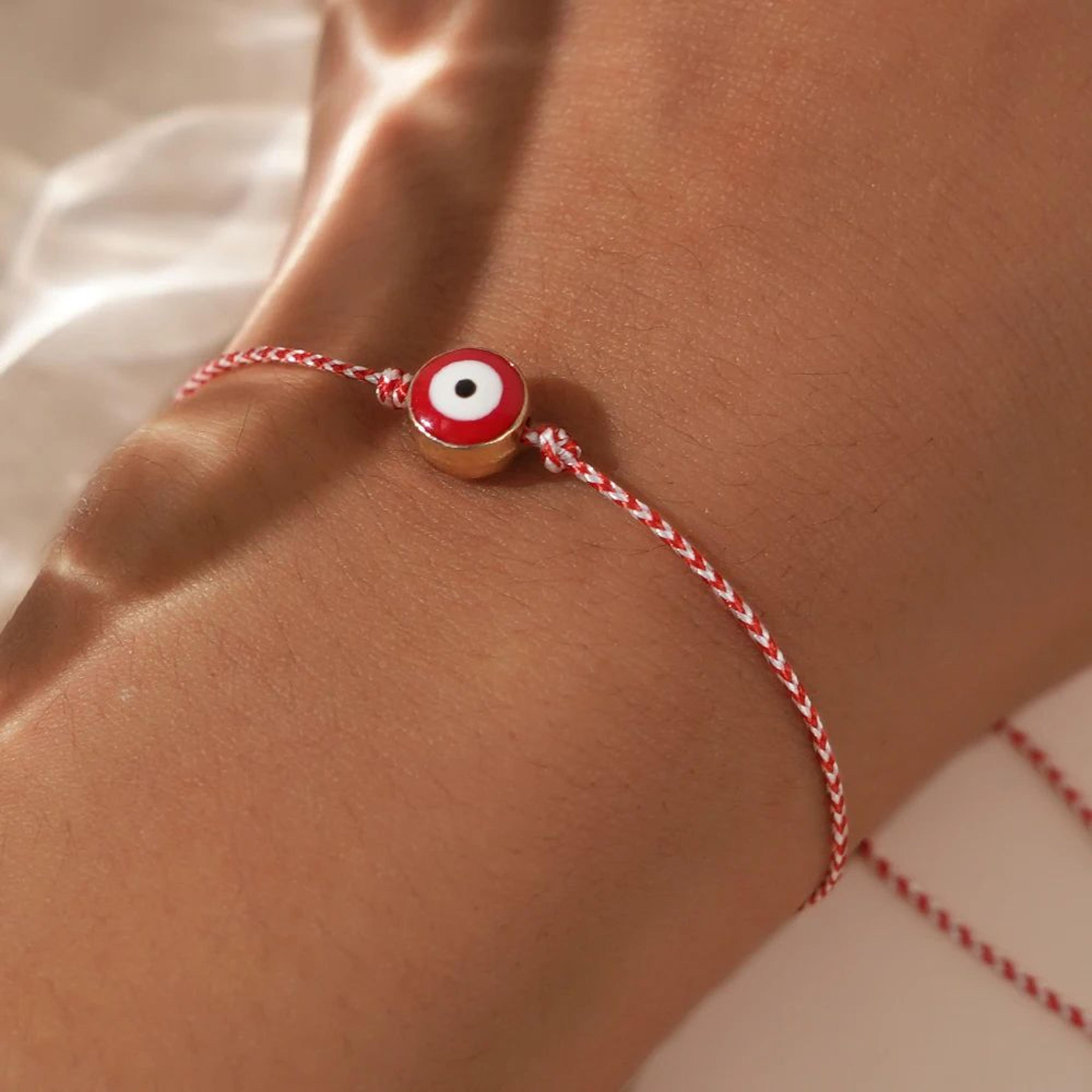 go2boho colorful evil eye copper bead bracelet – dainty adjustable greek martis bracelet for women