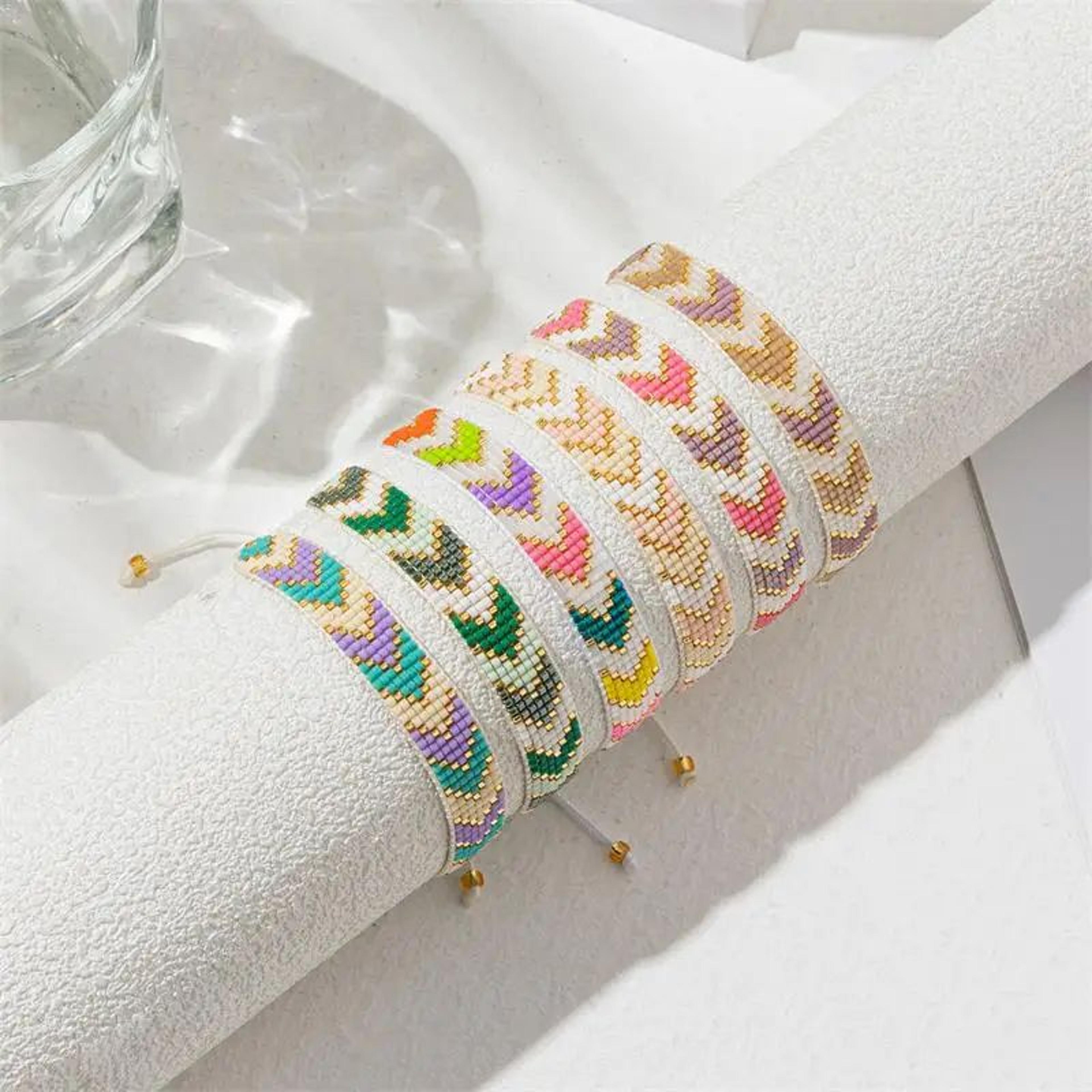 boho beaded bracelet for women – adjustable colorful rope friendship bracelet fashion jewelry