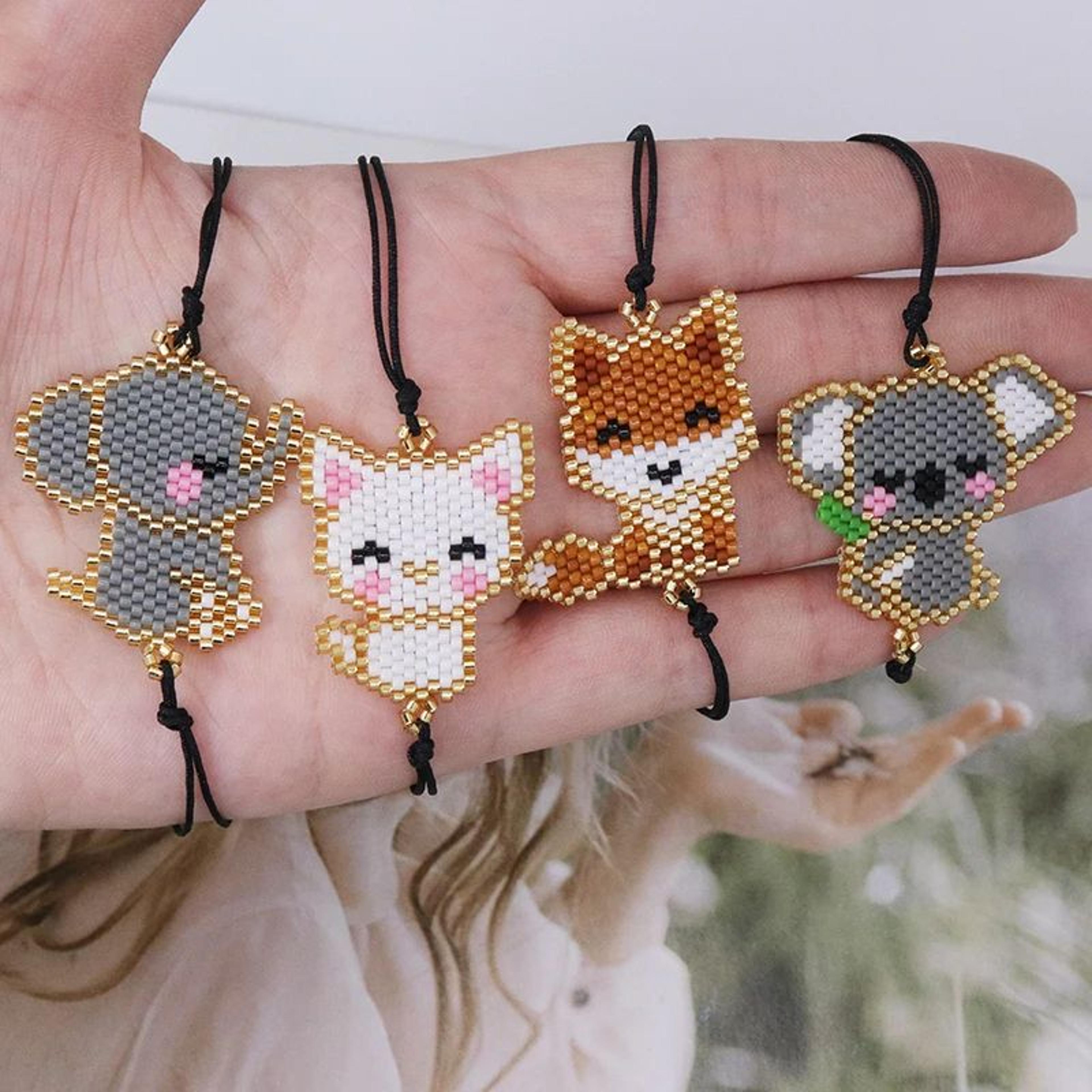 cute animal miyuki beaded bracelet – handmade adjustable bracelet for girls with colorful bead jewelry