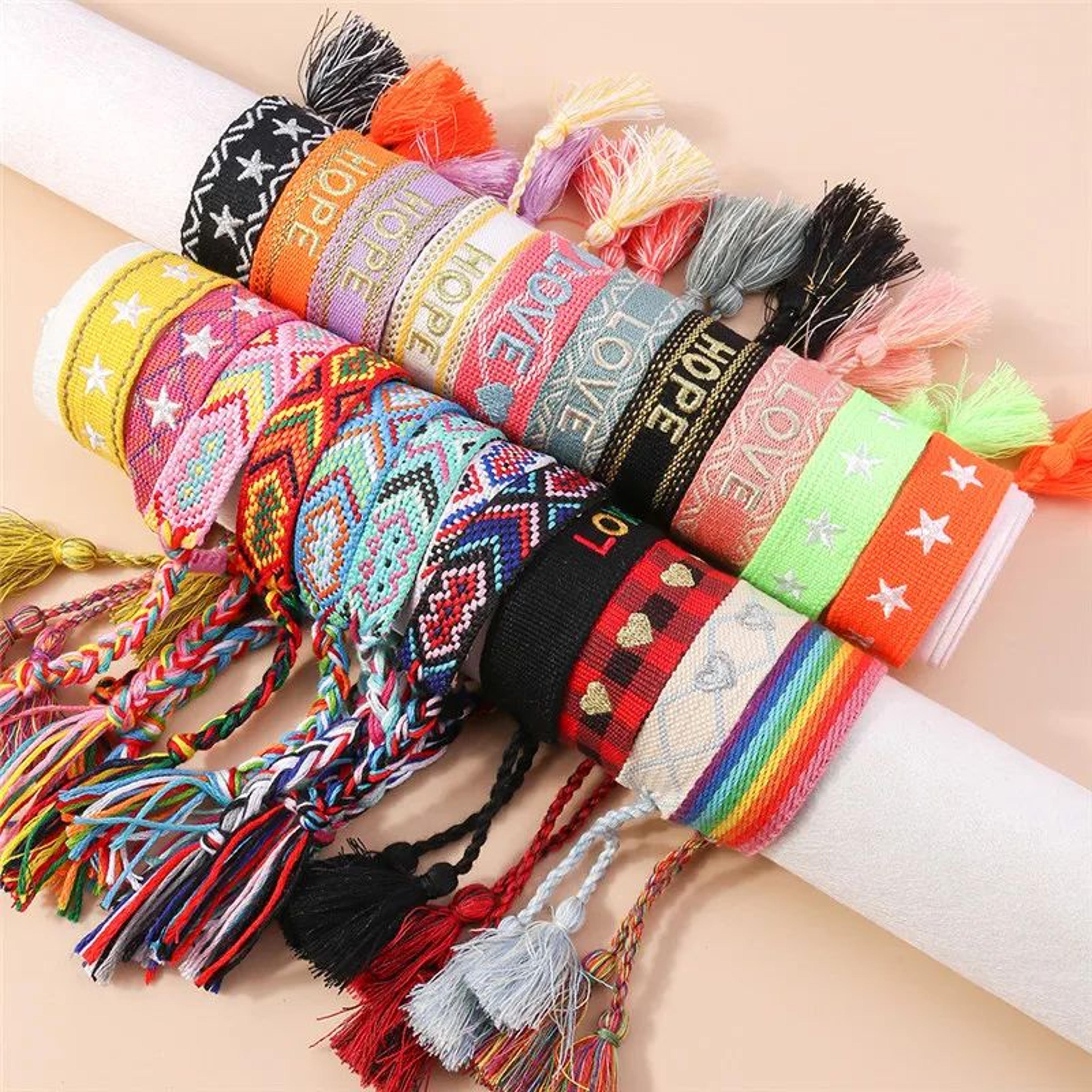 aihua handmade boho woven friendship bracelet – colorful knitted rope lucky charm bracelet for women, men & kids