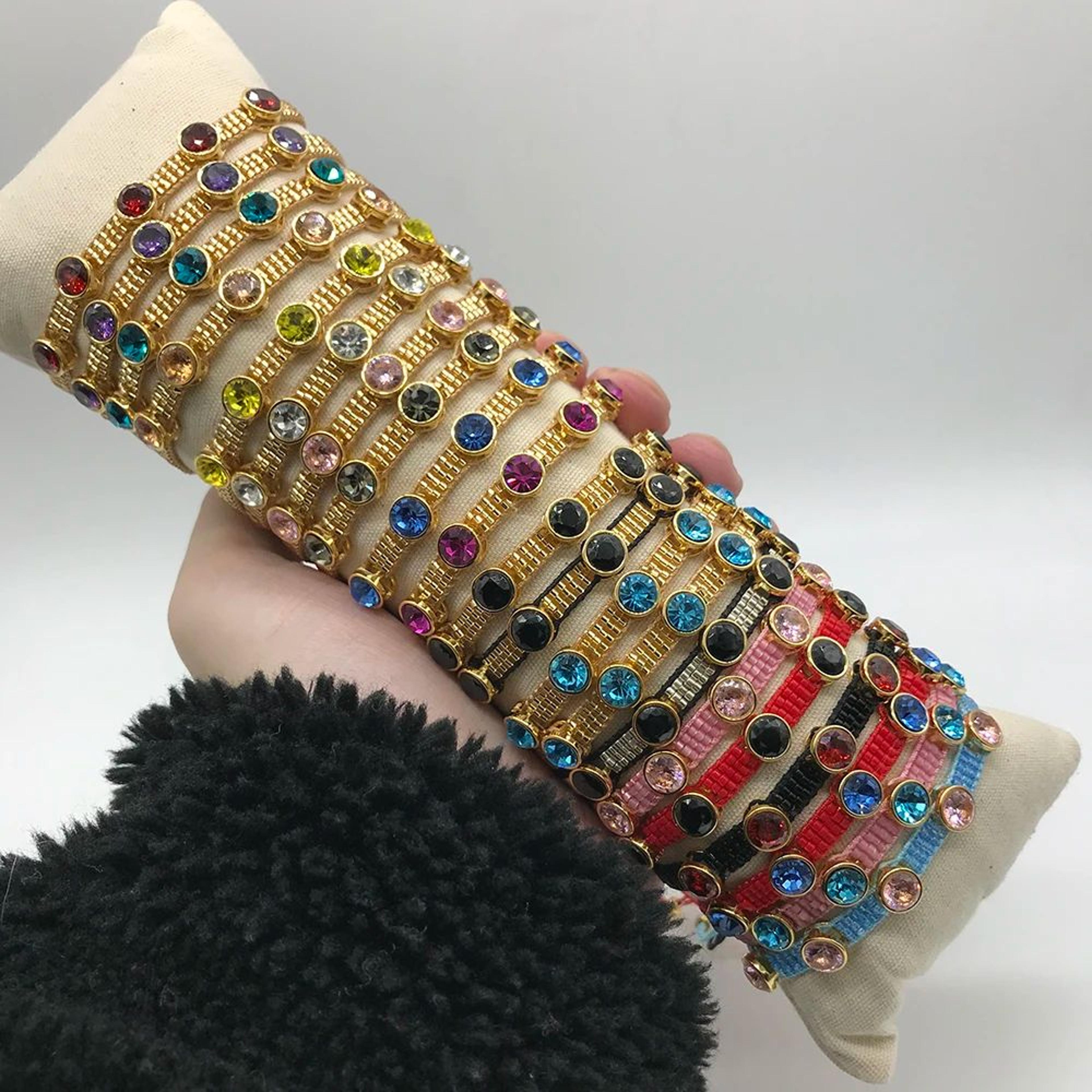 miyuki multi-color beaded bracelet – handmade crystal woven bracelet with micro pave zirconia & stainless steel