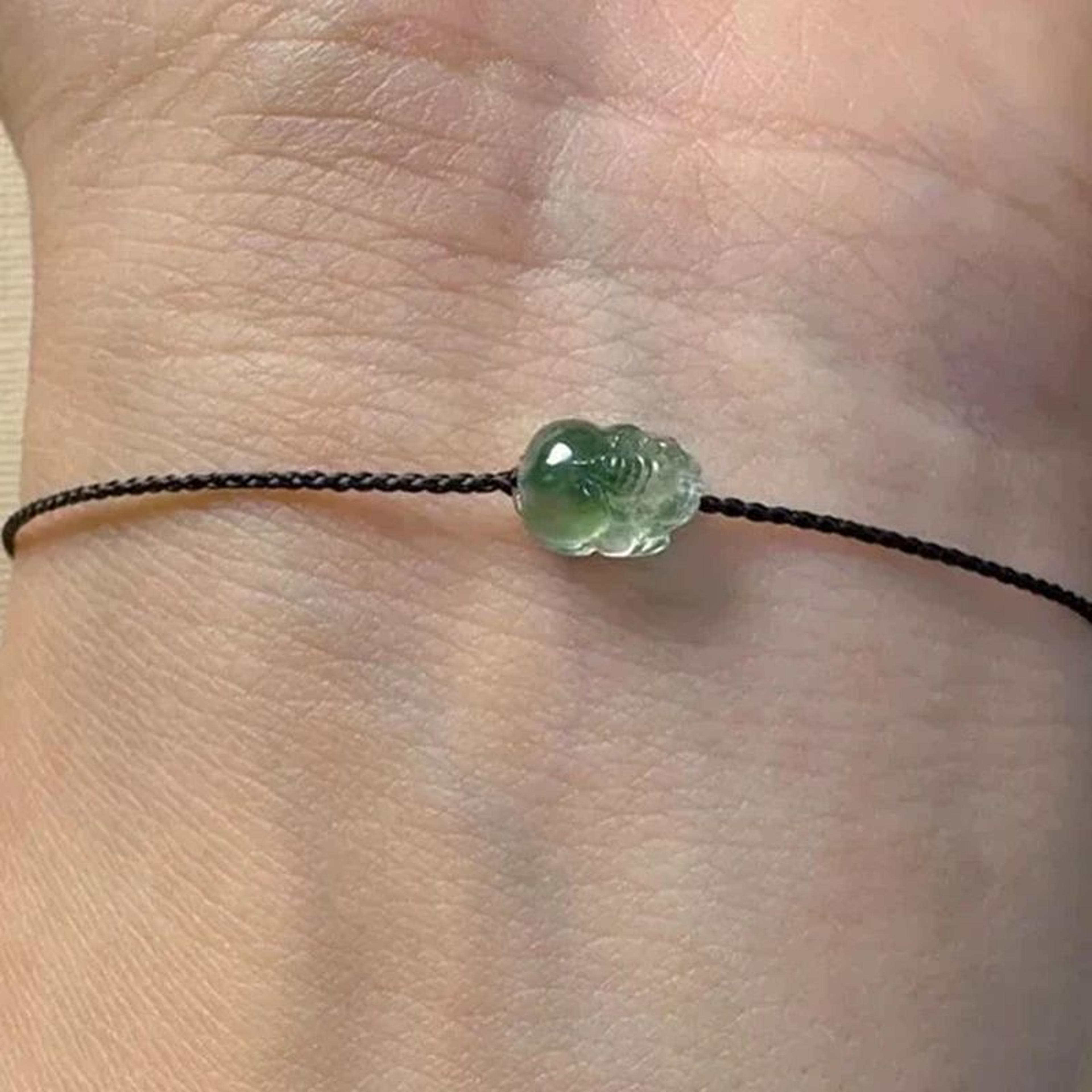 handmade jade big belly buddha braided bracelet – adjustable lucky cord bracelet natural jewelry gift for women