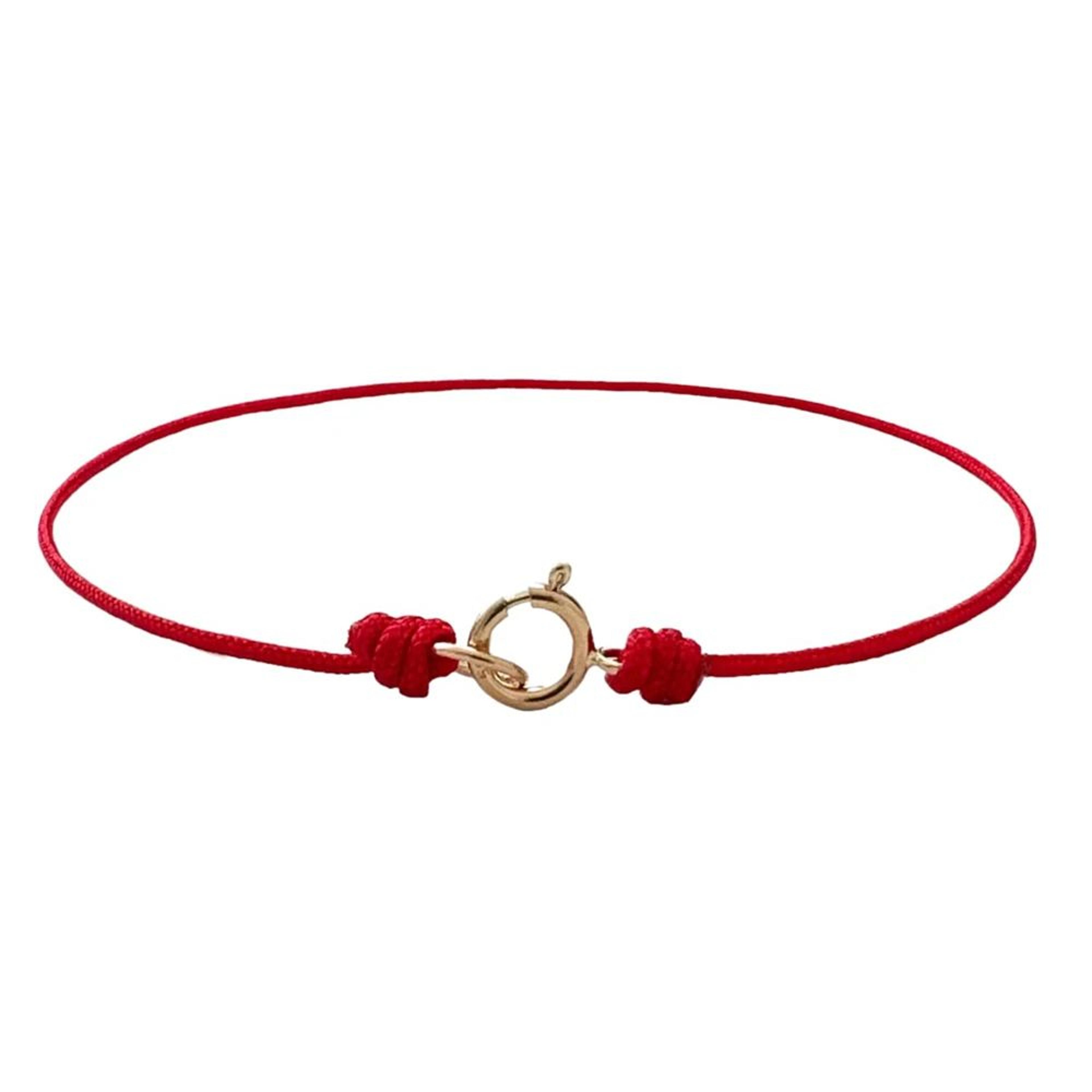 extra thin red string bracelet – adjustable kabbalah protection cord with gold-plated clasp for women & men