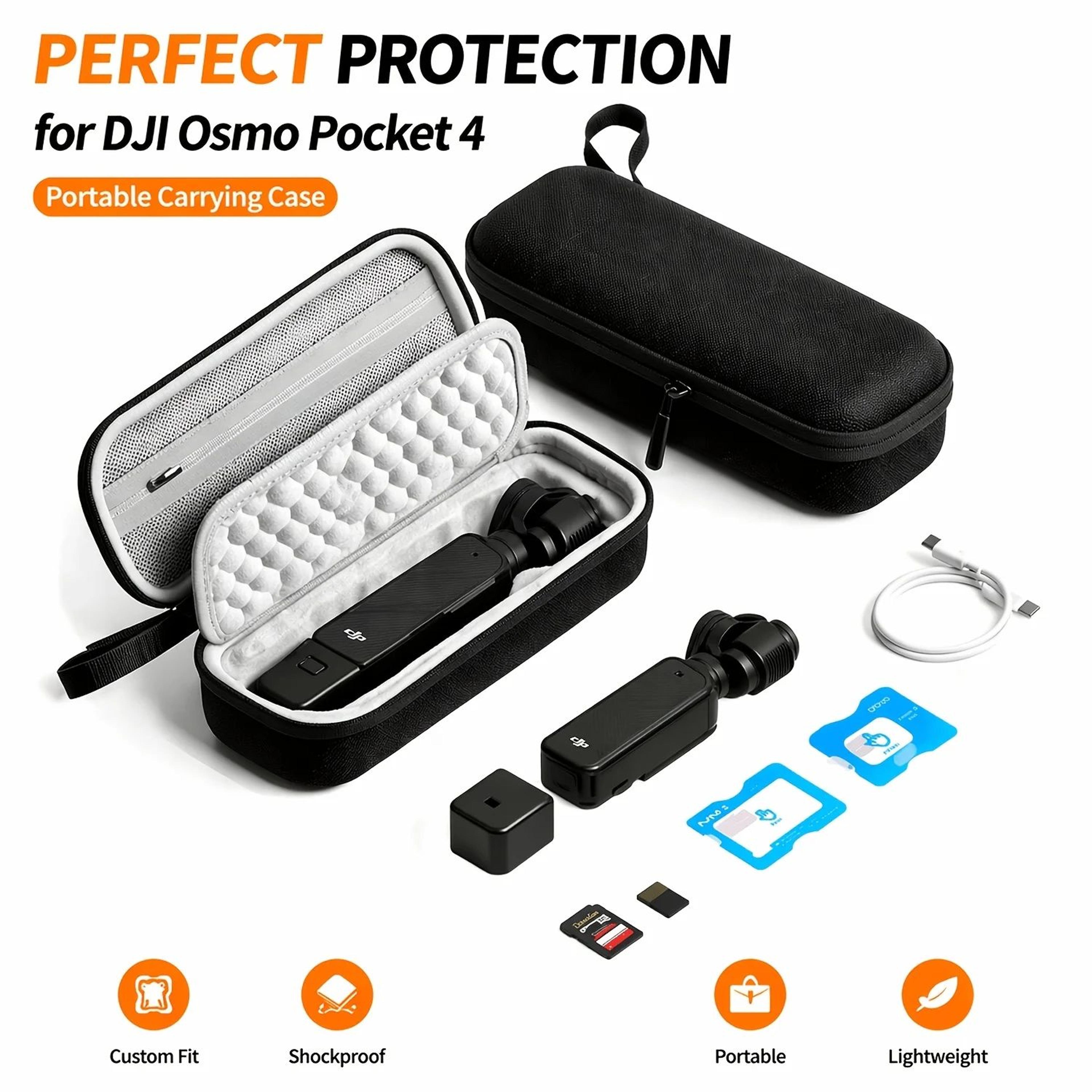 dji osmo pocket 4 hard carrying case – portable protective storage bag for camera & accessories