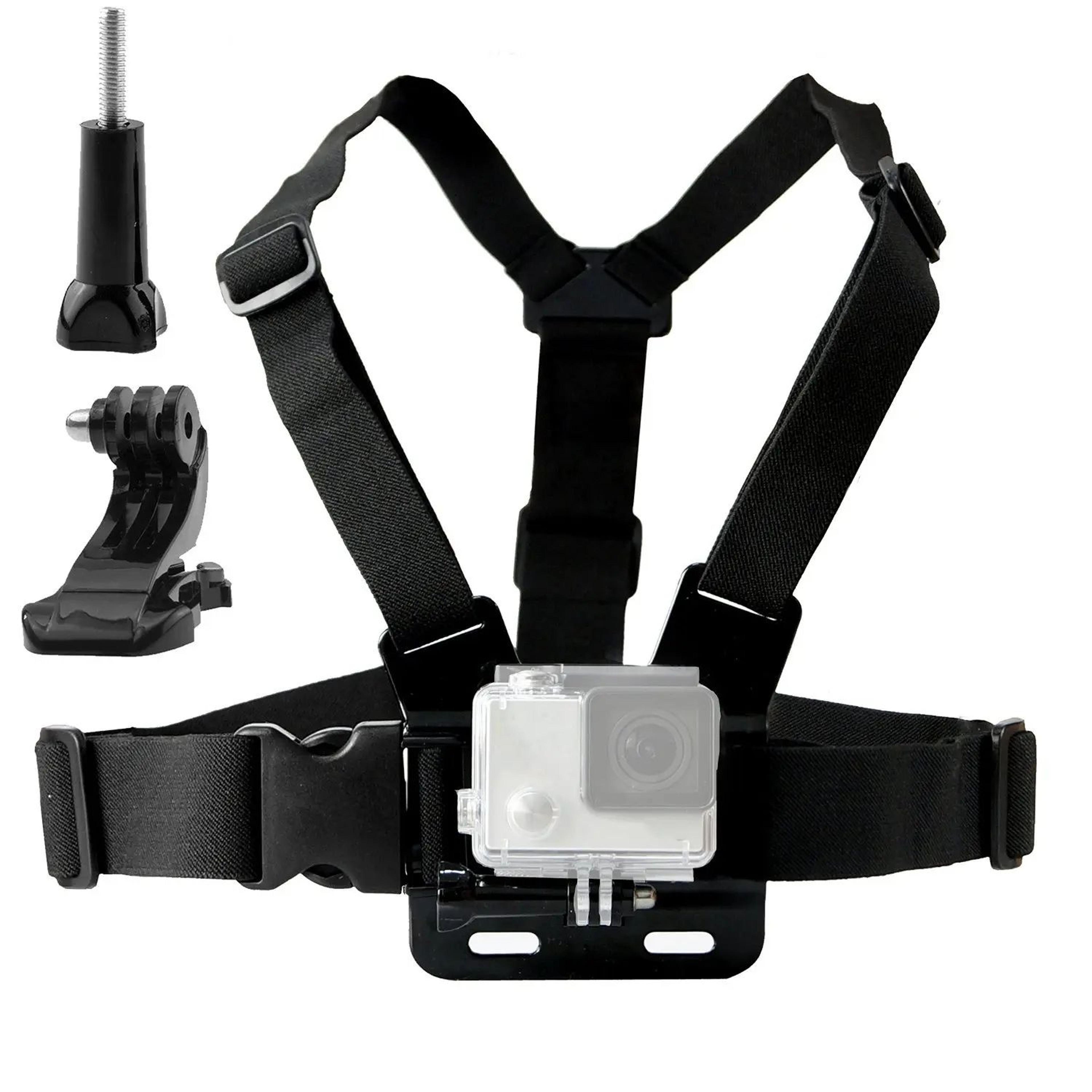 adjustable chest harness mount for gopro hero 13/12/11/10/9/8 & action cameras with j-hook & metal thumbscrew