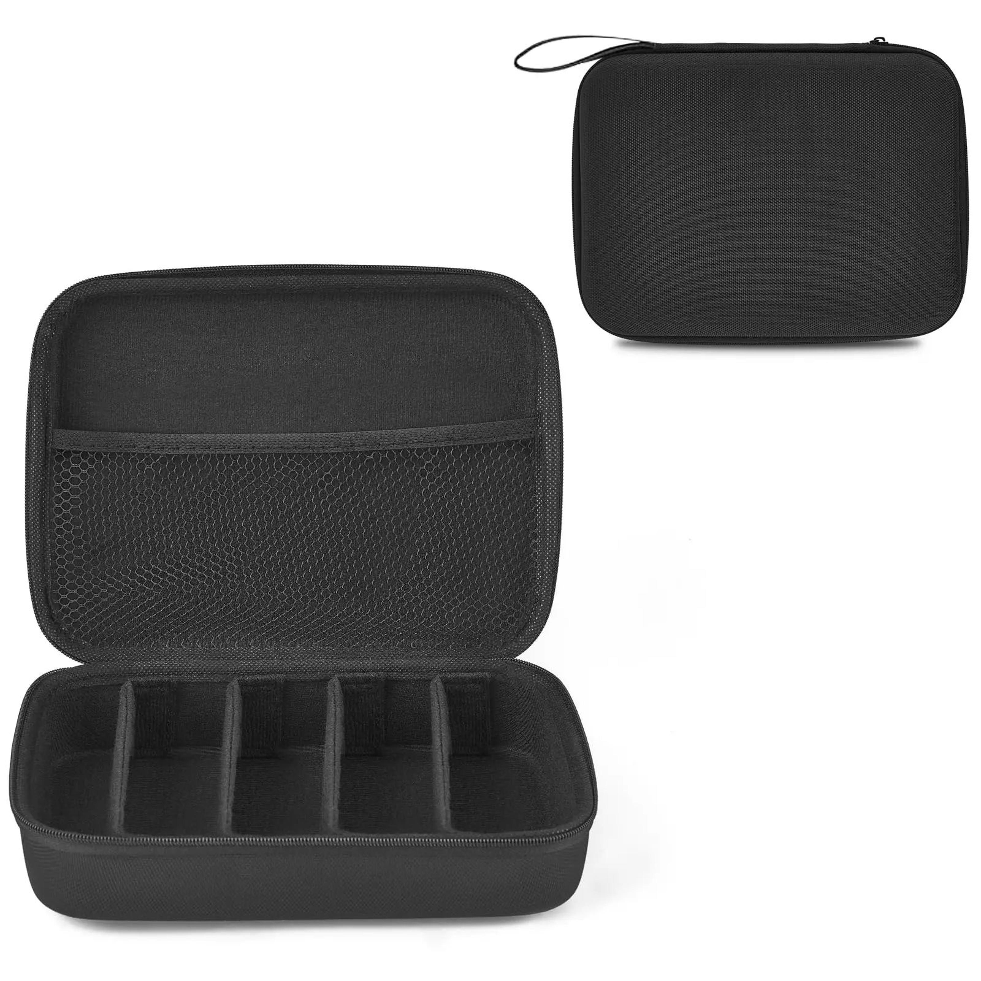 travel sunglasses organizer case – portable hard shell eyeglasses storage box with adjustable slots for 5 pairs
