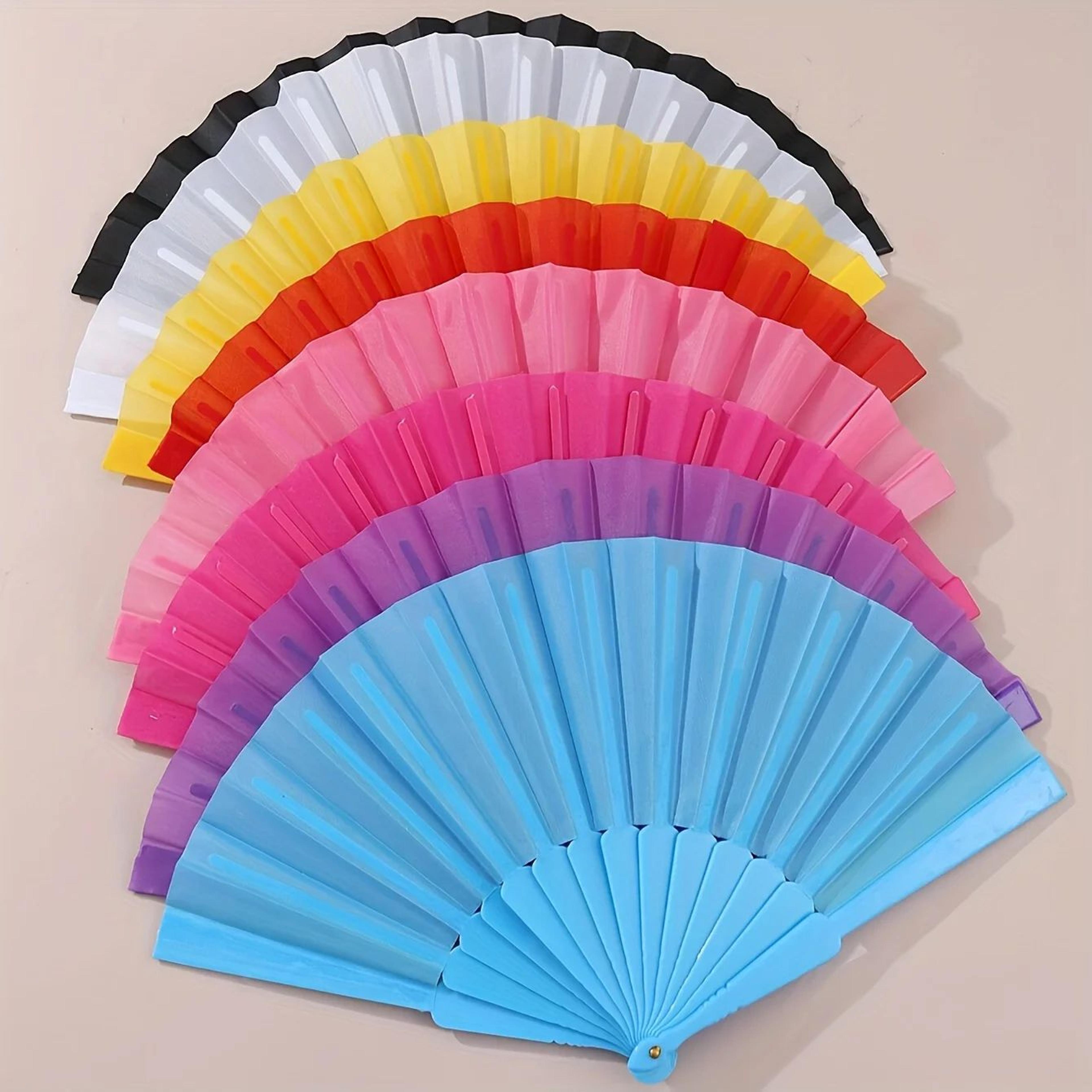 solid color folding hand fan – portable elegant fan for weddings, parties, home decor & gifts