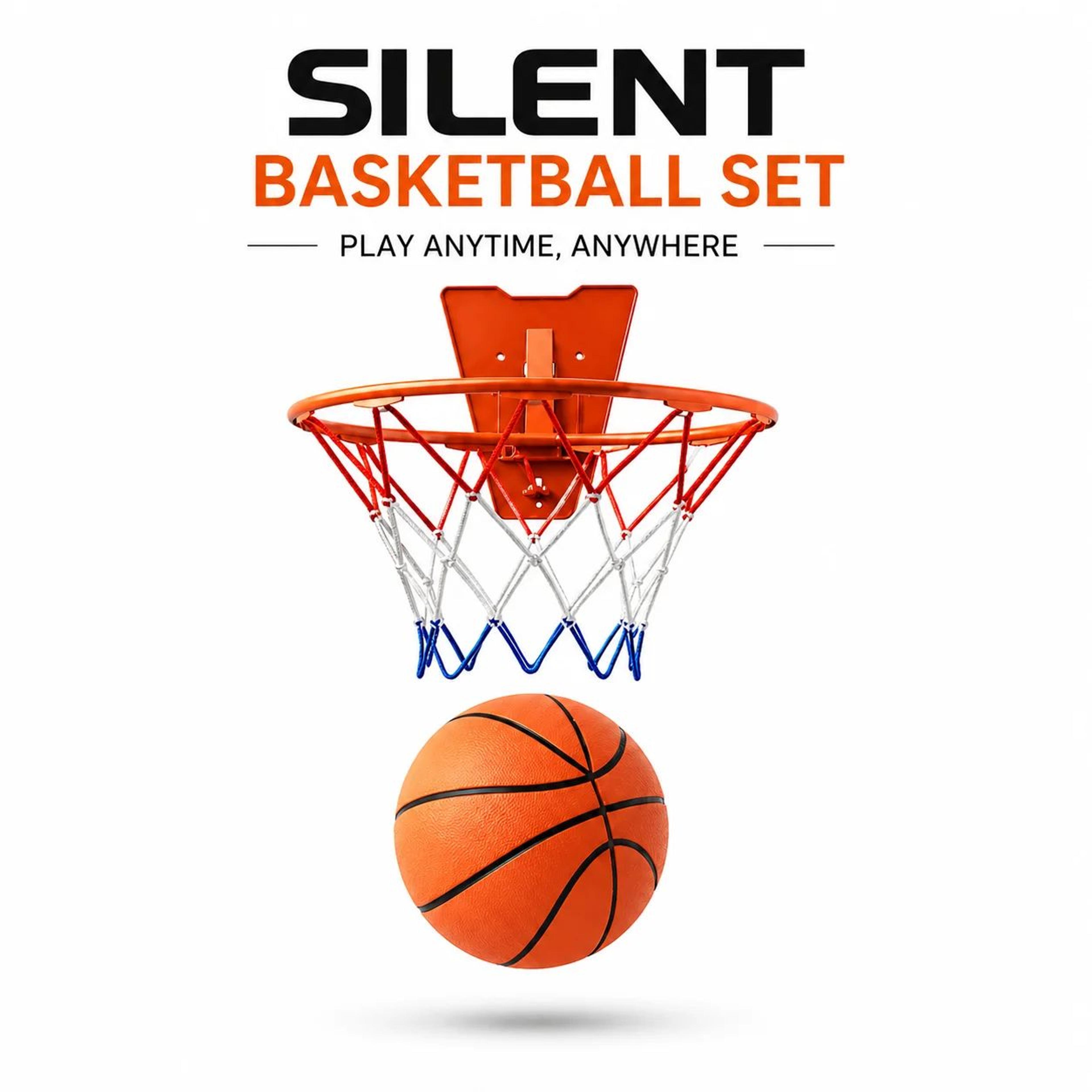silent indoor mini basketball hoop set – foam no-noise basketball with wall-mounted hoop for kids & home practice