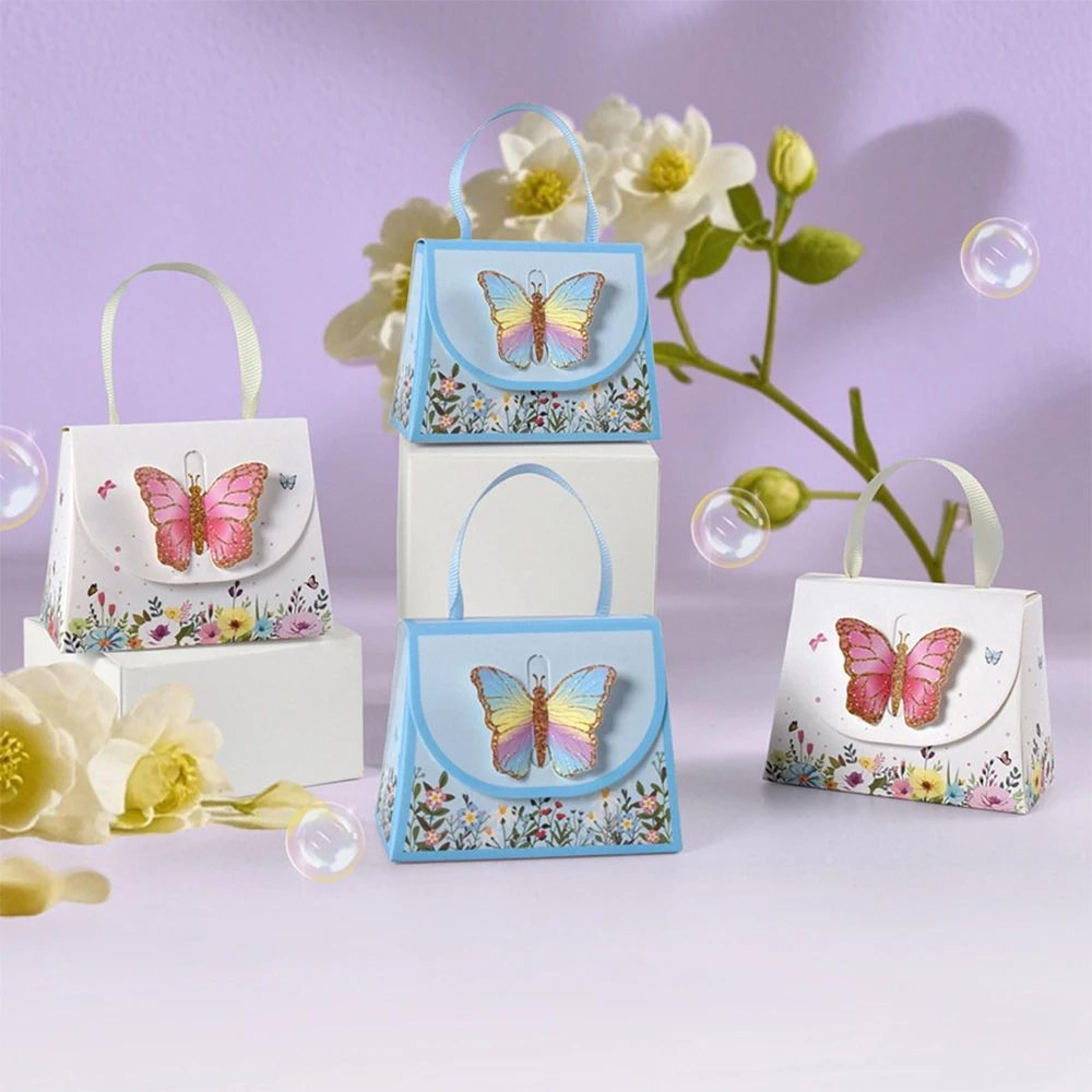 10pcs 3d butterfly gift boxes – white & blue paper candy favor boxes for weddings, baby showers, birthdays & party gifts