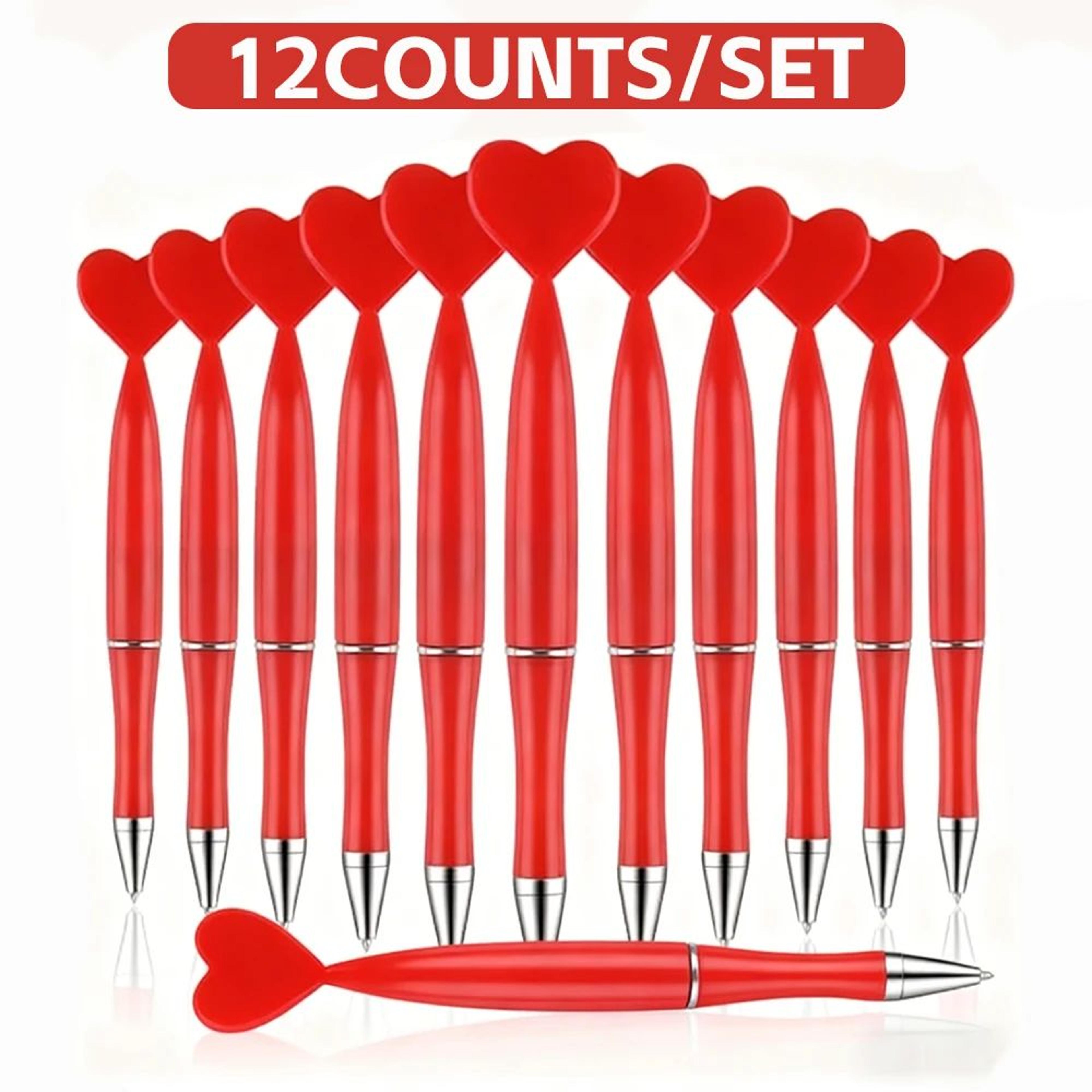 12pcs heart-shaped ballpoint pen set – valentine's day gift pens for school, office, weddings & party favors