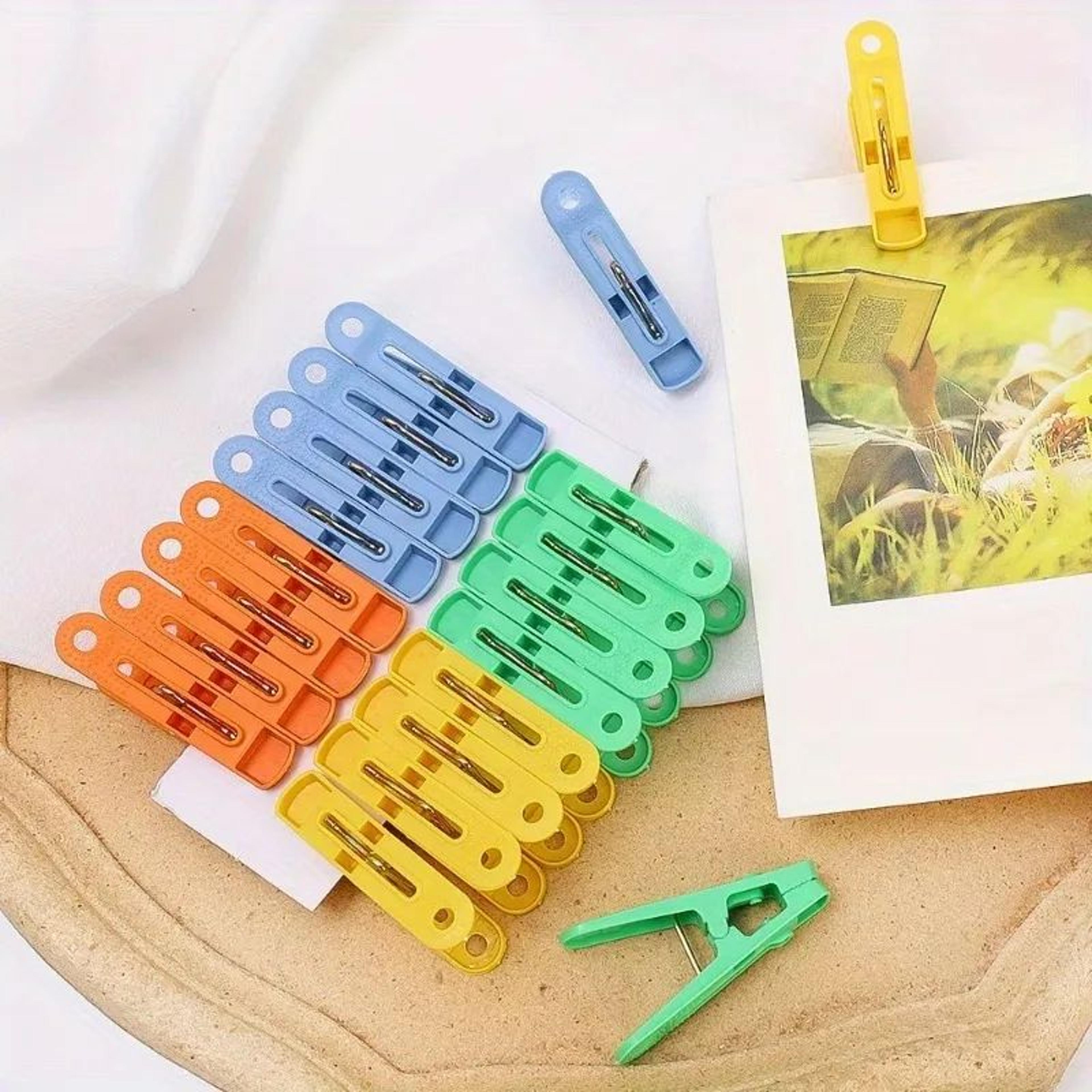20pcs plastic clothes pins – heavy duty laundry clothespins for clothes, socks, towels, photo hanging & food bag sealing