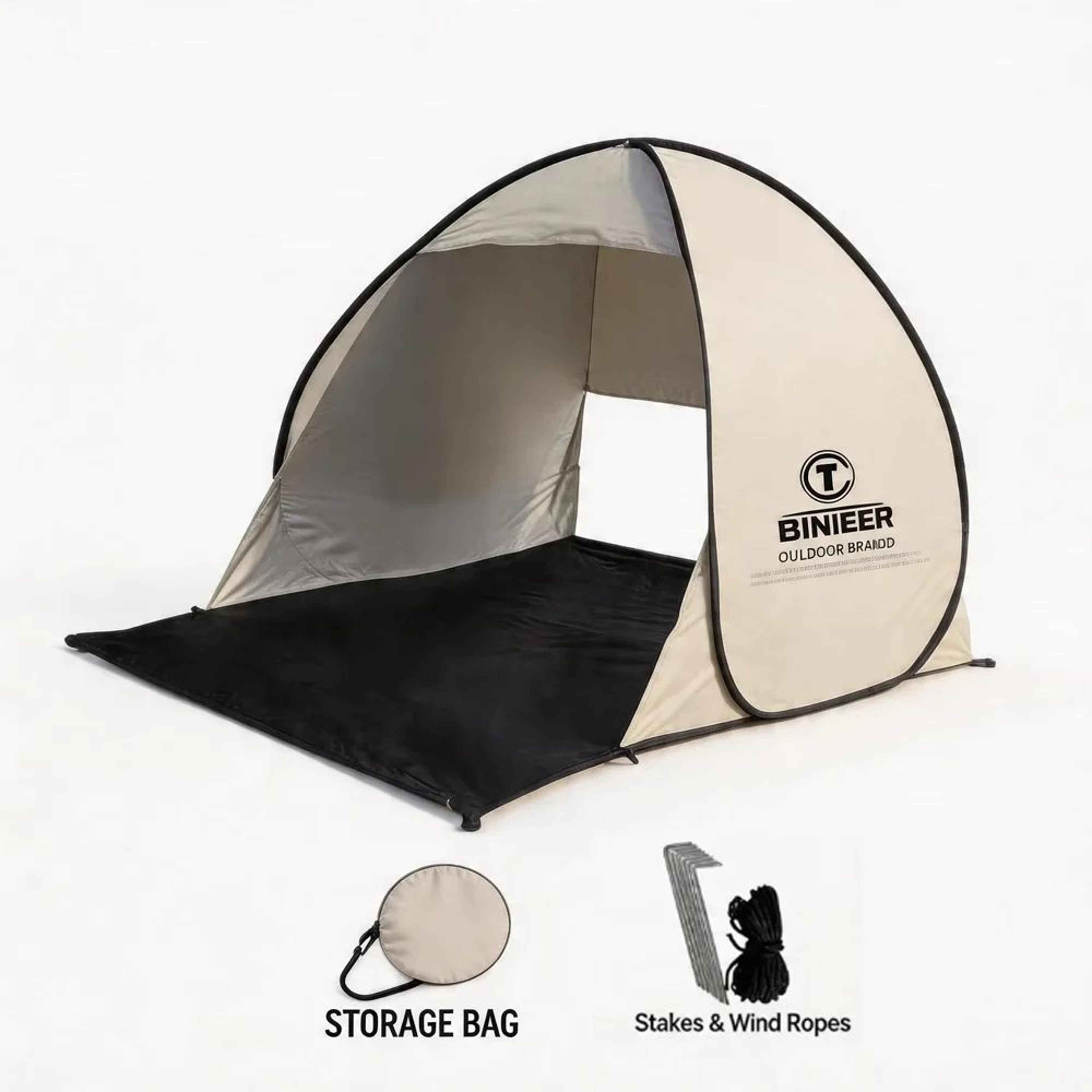 pop-up beach tent – waterproof uv sun shelter, lightweight instant setup camping tent with carry bag & stakes