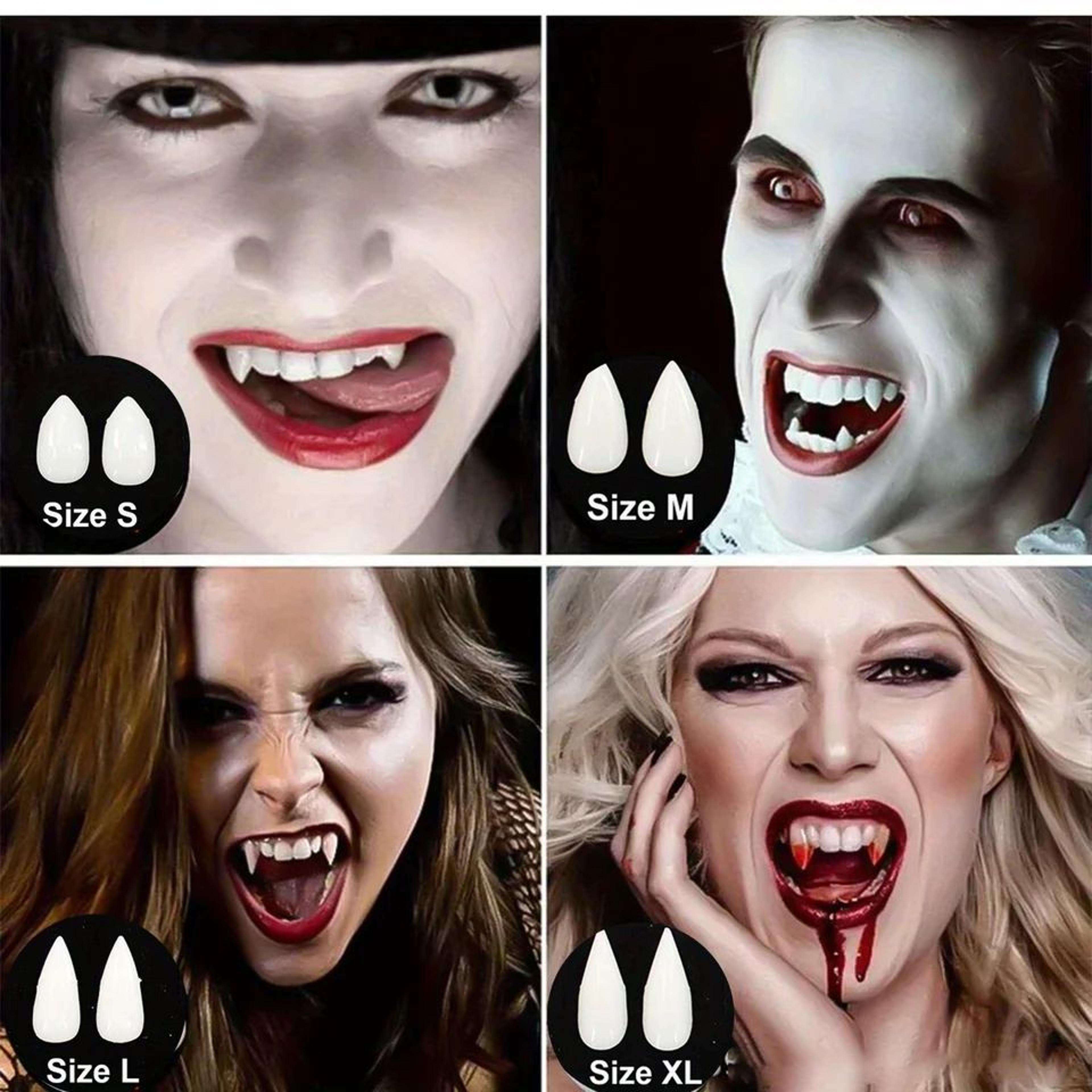 reusable halloween vampire fangs dentures – realistic zombie costume teeth for cosplay, parties & horror makeup