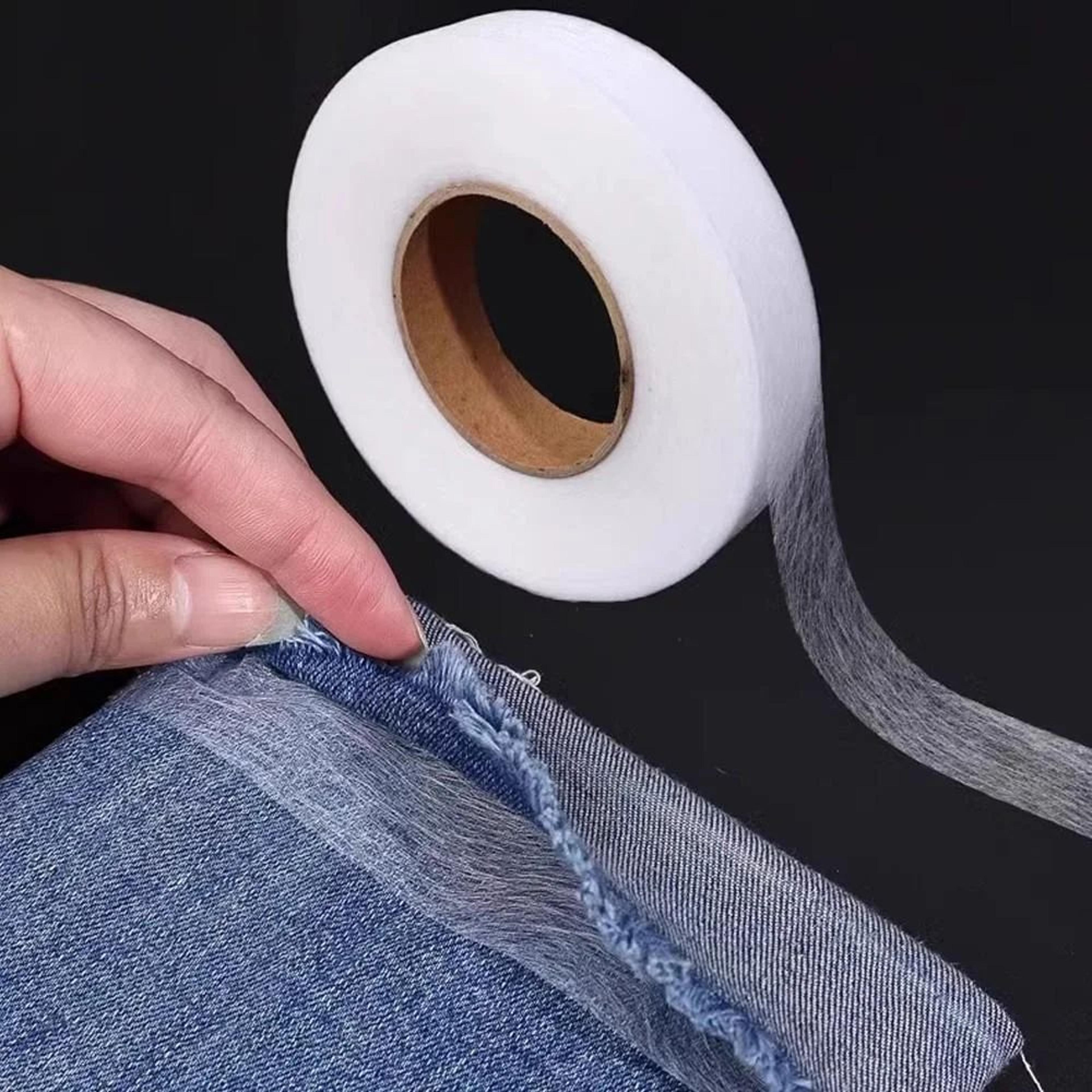 waterproof heat bonded edge tape roll – double-sided fusible hem tape for sewing, curtains & fabric repairs