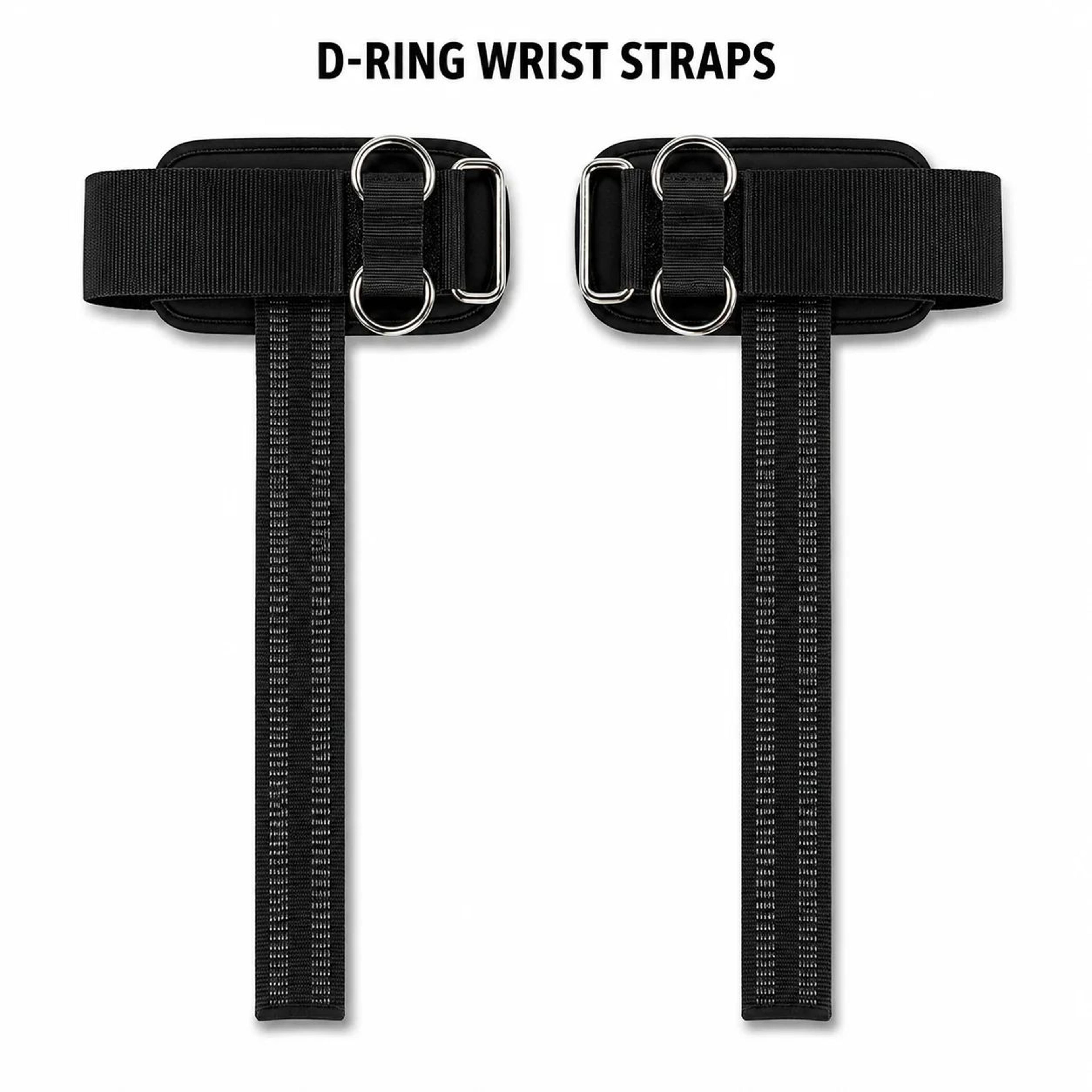 heavy-duty d-ring gym wrist straps – cable machine lifting support pads for pull downs, rows & strength training